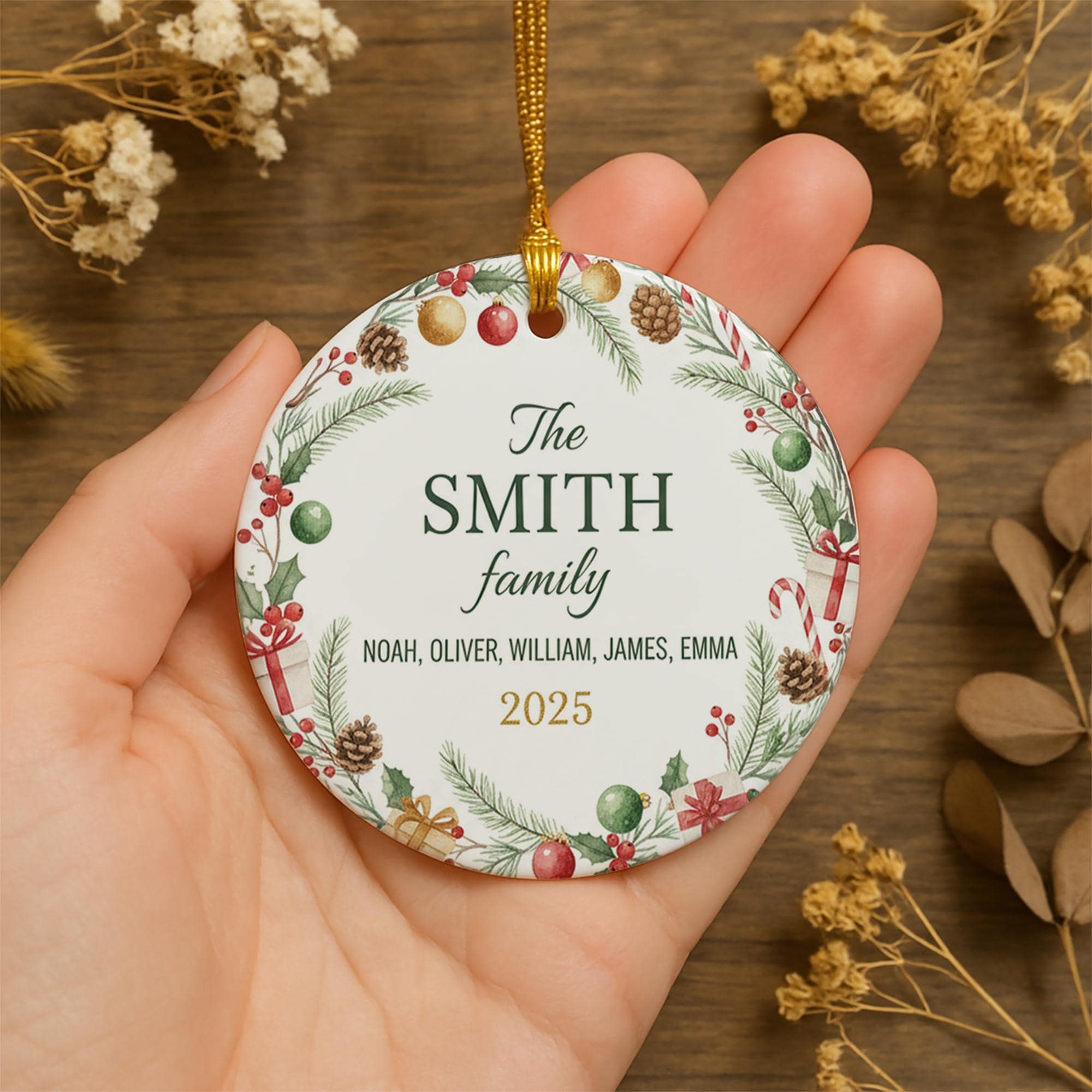 Personalized Penguin Family Christmas Ornament 2025