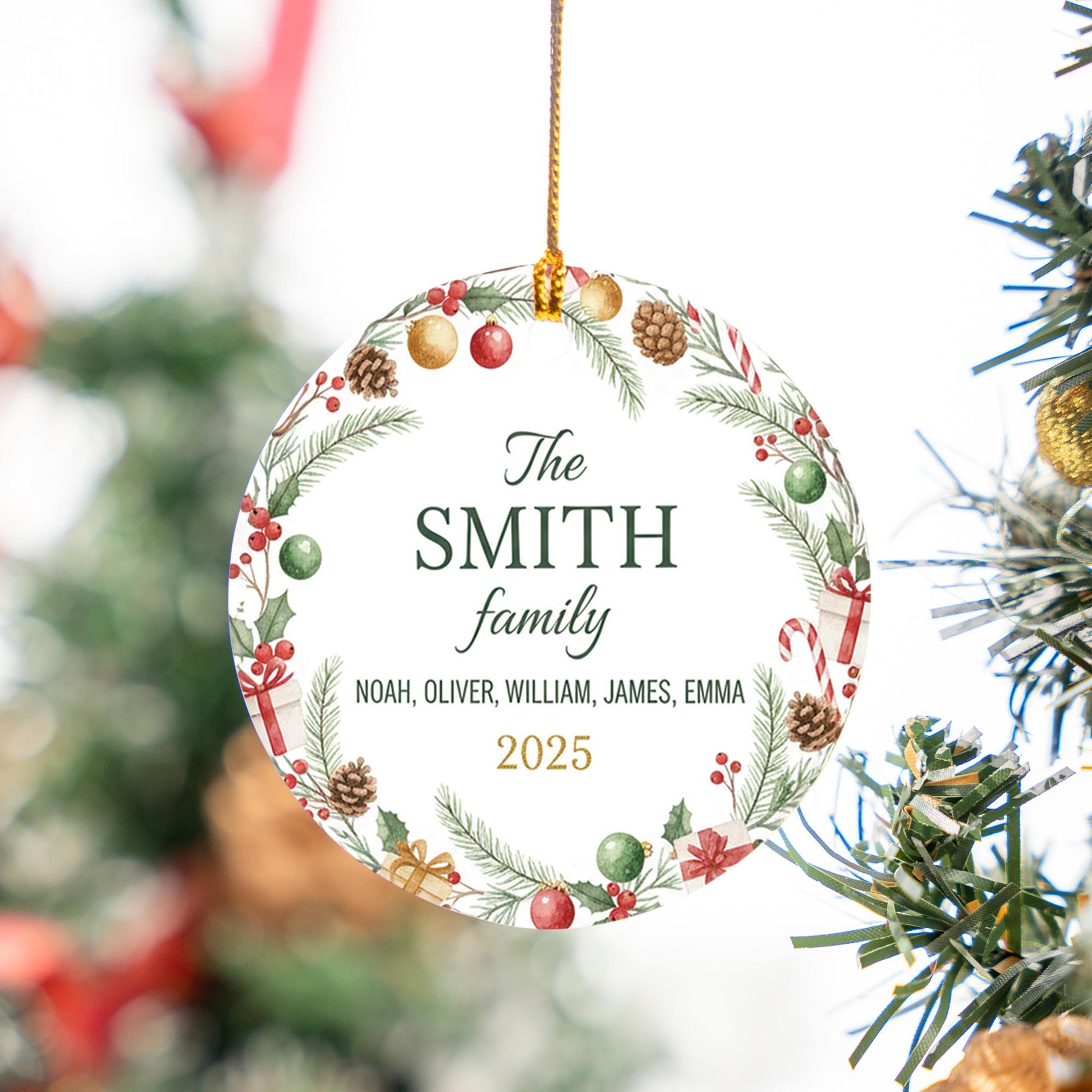 Personalized Penguin Family Christmas Ornament 2025