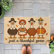 Fabric Doormat Thankful Goose Thanksgiving Fall Harvest Farmhouse Entry Mat