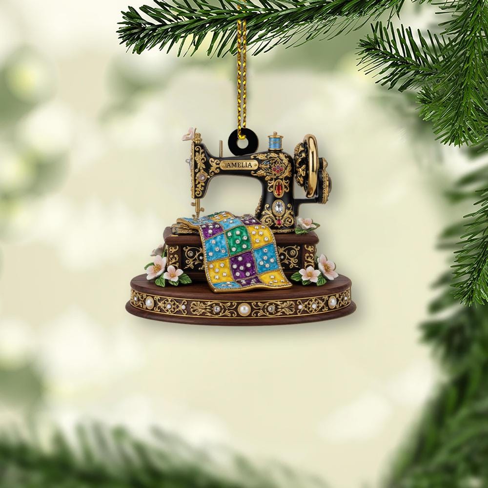Ornament Sewing Machine Personalized Quilting Design Christmas Decoration