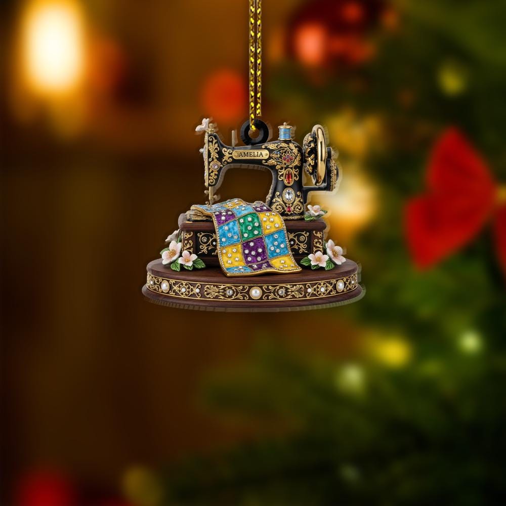 Ornament Sewing Machine Personalized Quilting Design Christmas Decoration