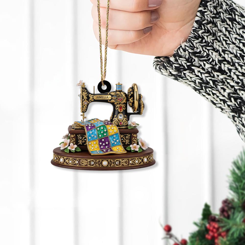 Ornament Sewing Machine Personalized Quilting Design Christmas Decoration