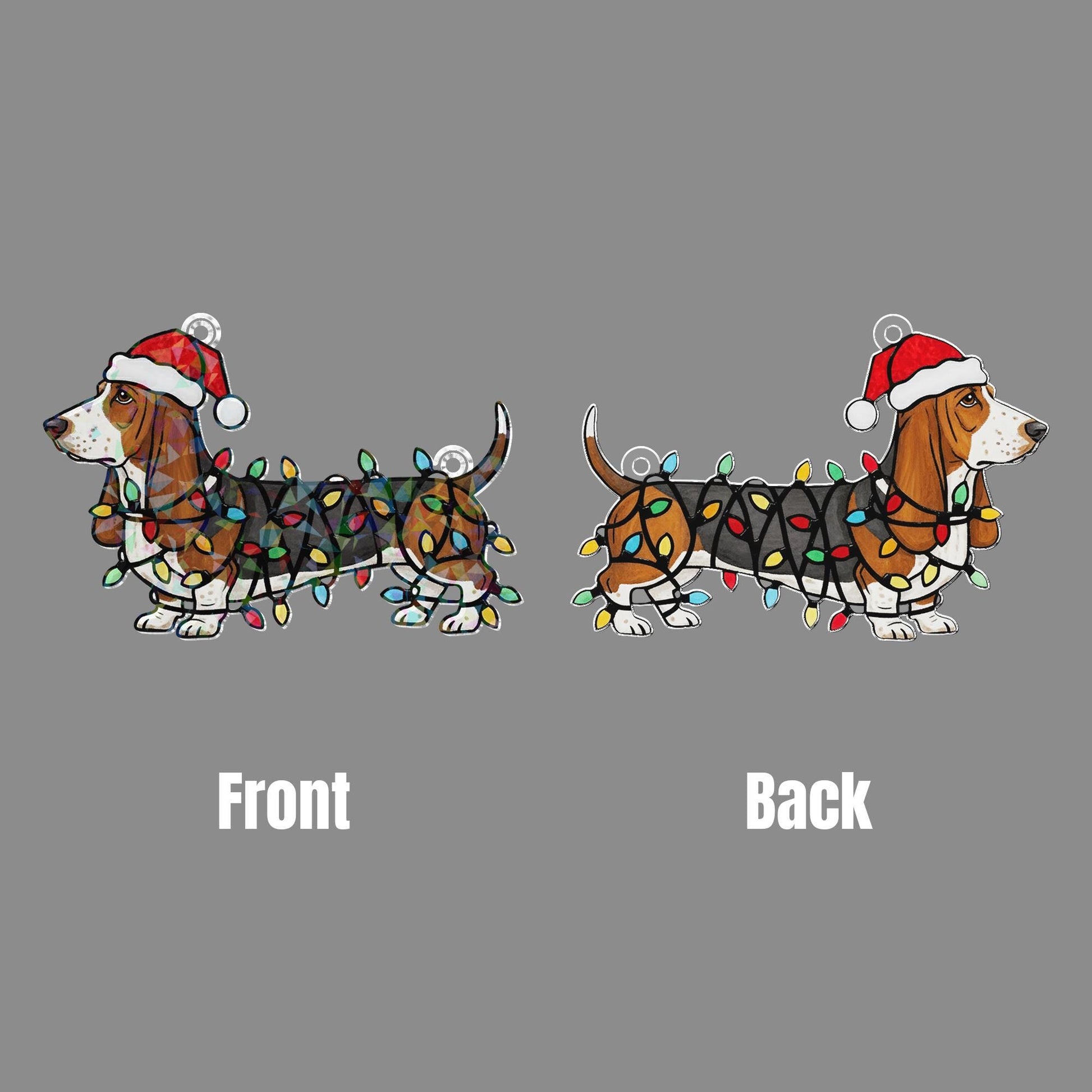 Hologram Basset Hound Window Hanging – Dog Suncatcher Decor