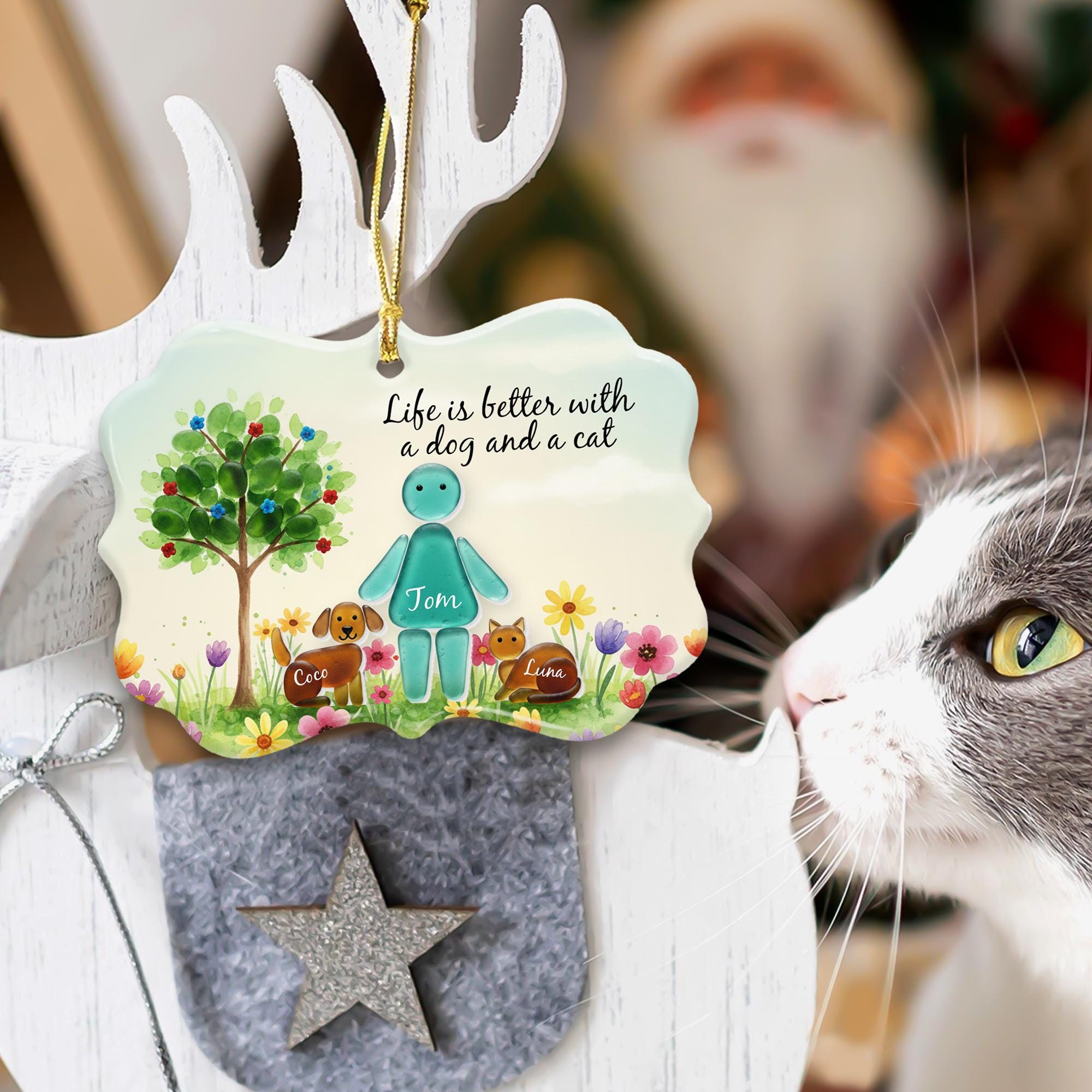 Custom Pet Ornament: Ceramic & Acrylic Personalized Keepsake
