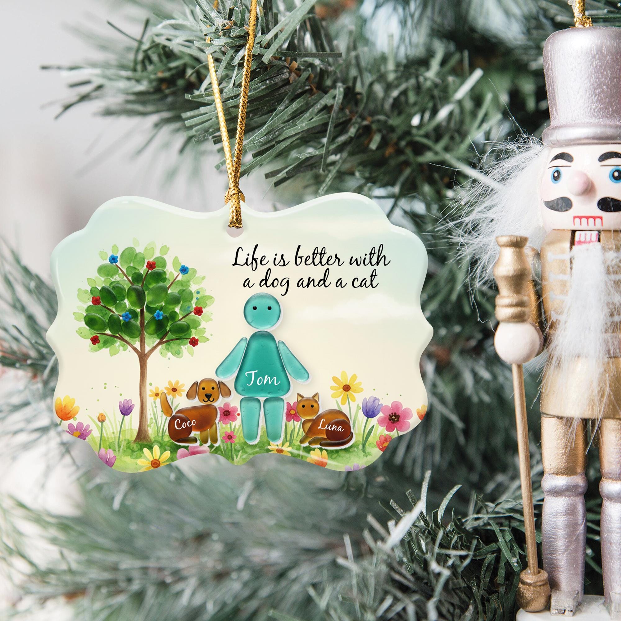 Custom Pet Ornament: Ceramic & Acrylic Personalized Keepsake