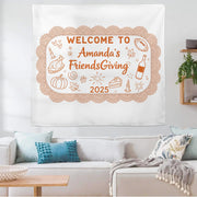 Personalized Friendsgiving Tapestry: Custom Thanksgiving Fall Decor
