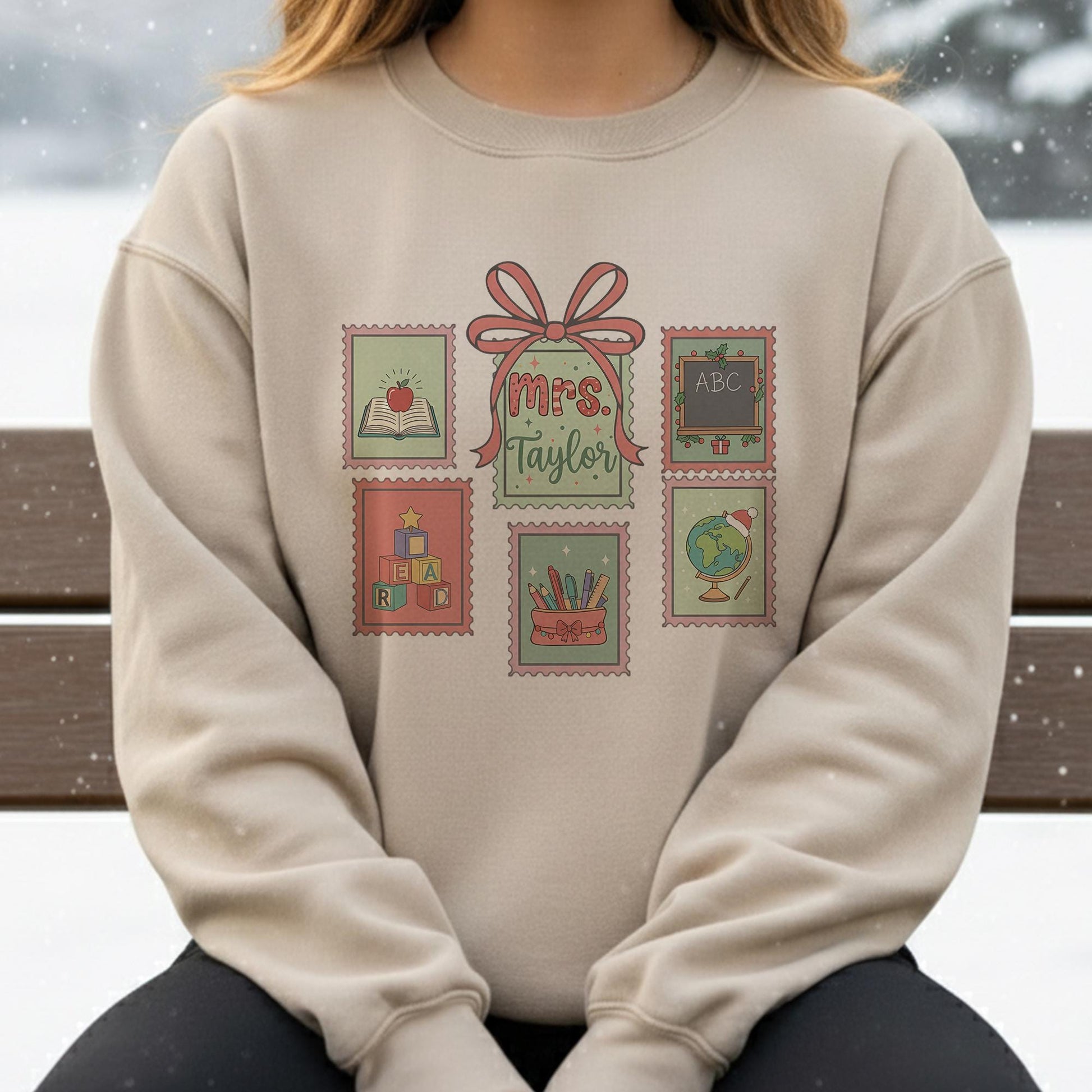 Personalized Teacher Christmas Sweatshirt: Custom Name Gift