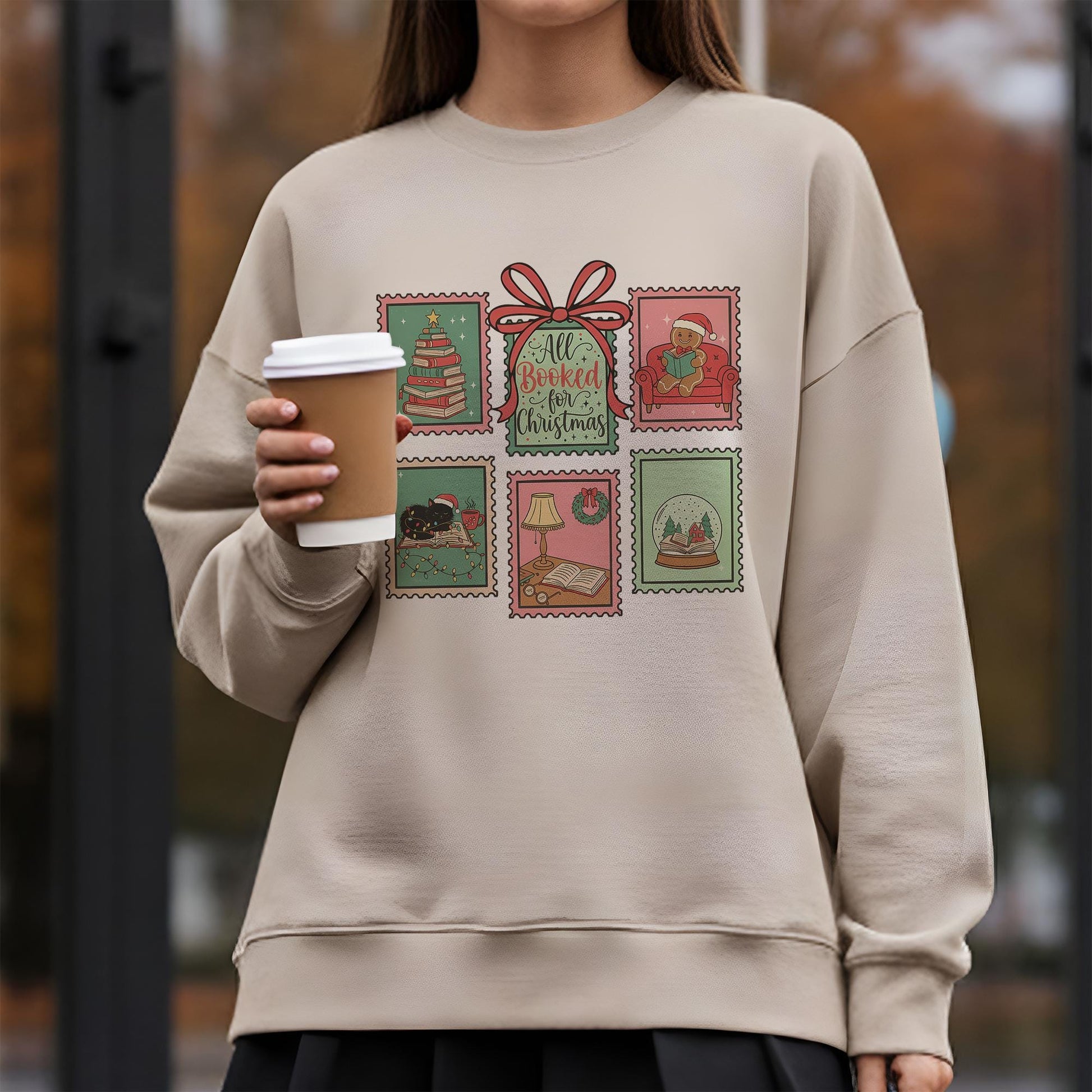 All Booked for Christmas Sweatshirt – Book Lover Xmas Shirt