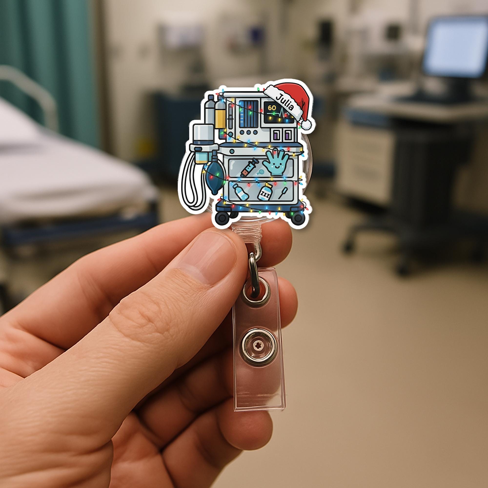 Funny Nurse Medical Device Badge Reel: Custom Name Nurse ID Clip