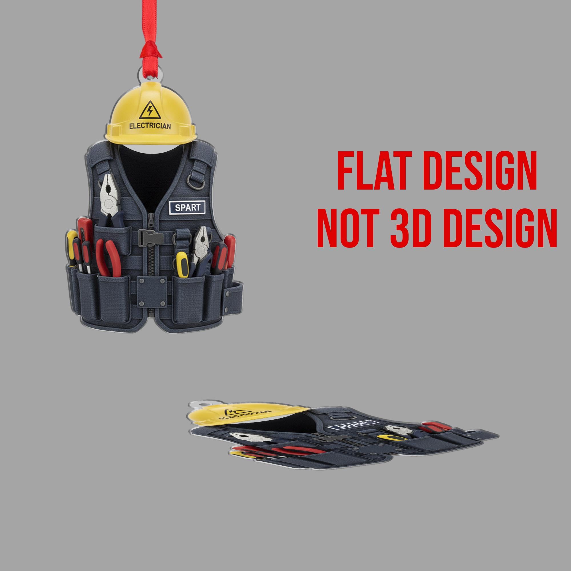 Electrician Ornament | Electrician Gear Holiday Decor | Custom Trade Worker Gift