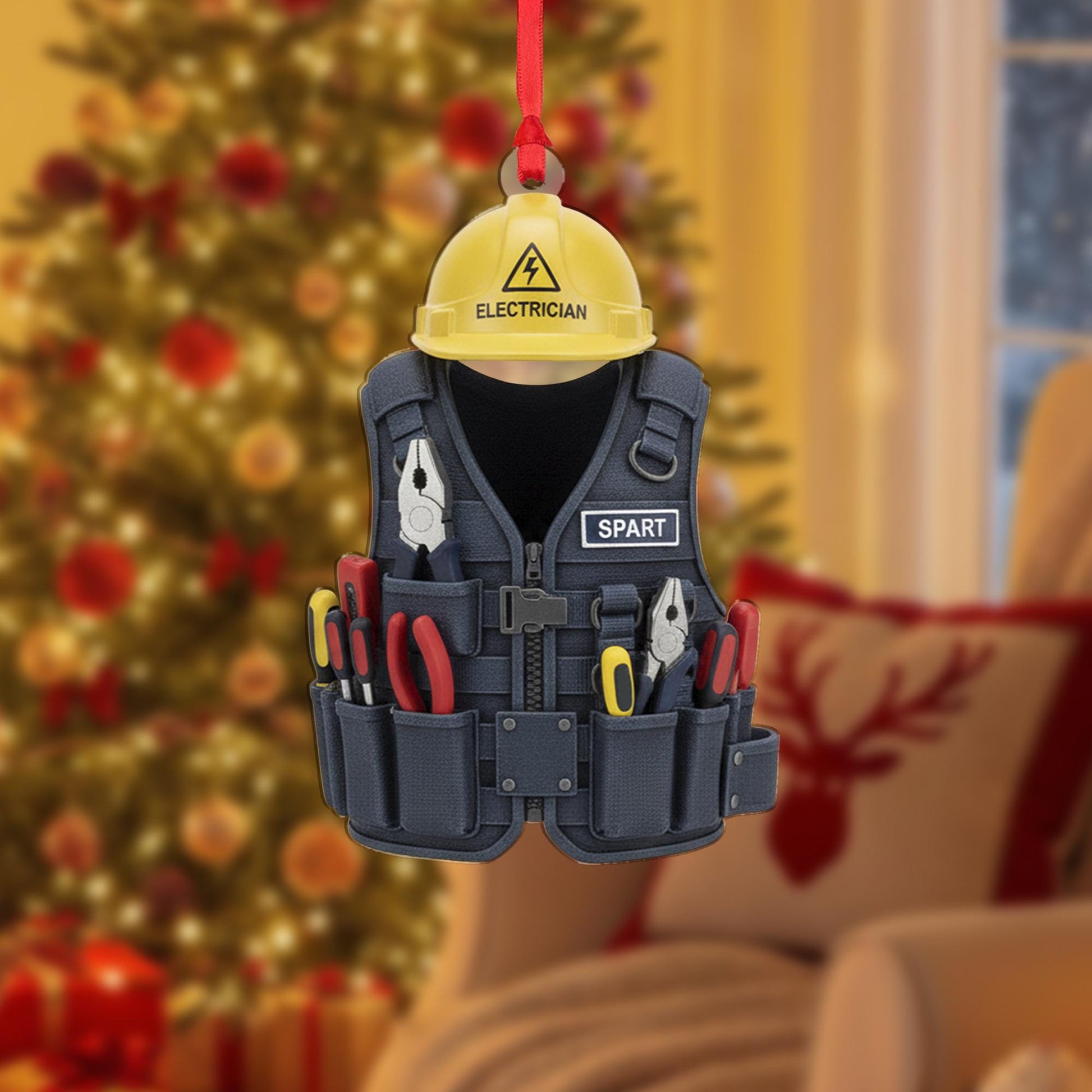Electrician Ornament | Electrician Gear Holiday Decor | Custom Trade Worker Gift
