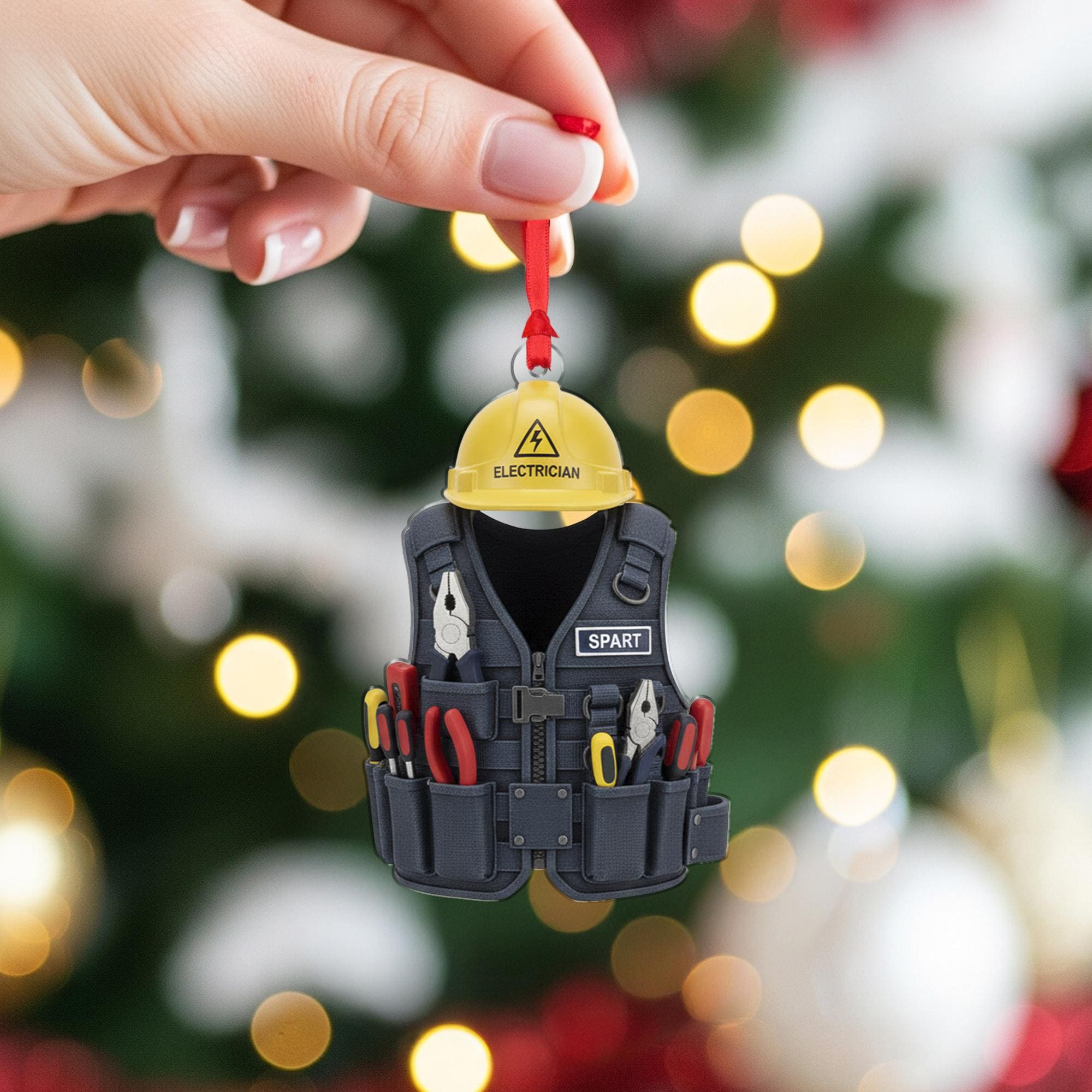 Electrician Ornament | Electrician Gear Holiday Decor | Custom Trade Worker Gift