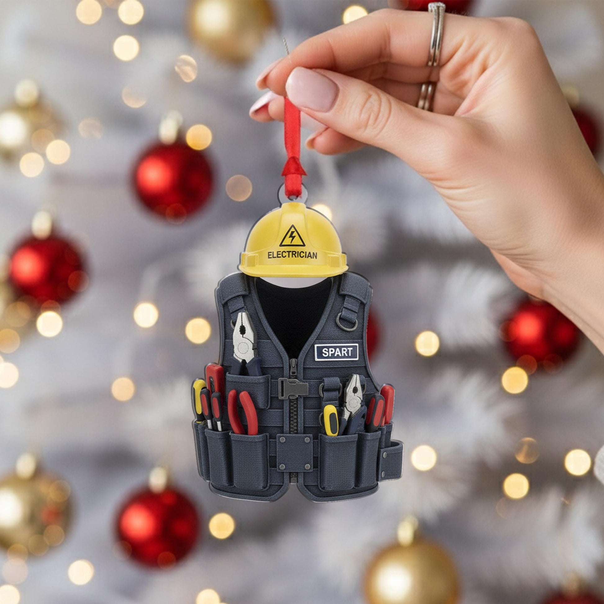 Electrician Ornament | Electrician Gear Holiday Decor | Custom Trade Worker Gift