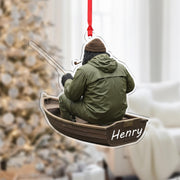 Personalized Bigfoot Fishing Acrylic Ornament: Sasquatch Smoker Gift