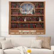 Personalized Family Name Christmas Tapestry: Bookshelf & Holiday Decor