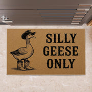 Goose Doormat – Farmhouse Entry Rug with Coir Material and Funny Text Design