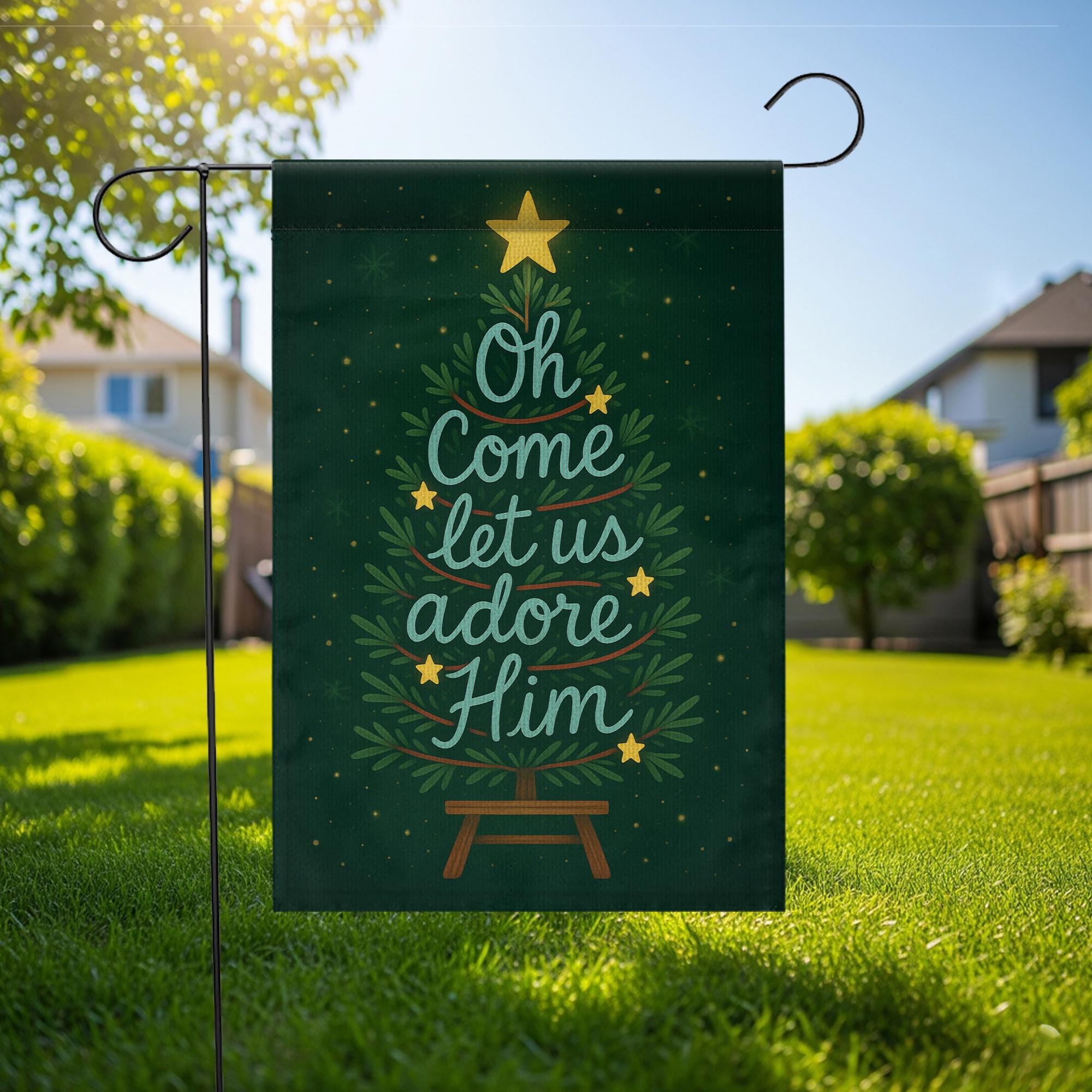 Religious Christmas Garden Flag – Christian Holiday Yard Decoration