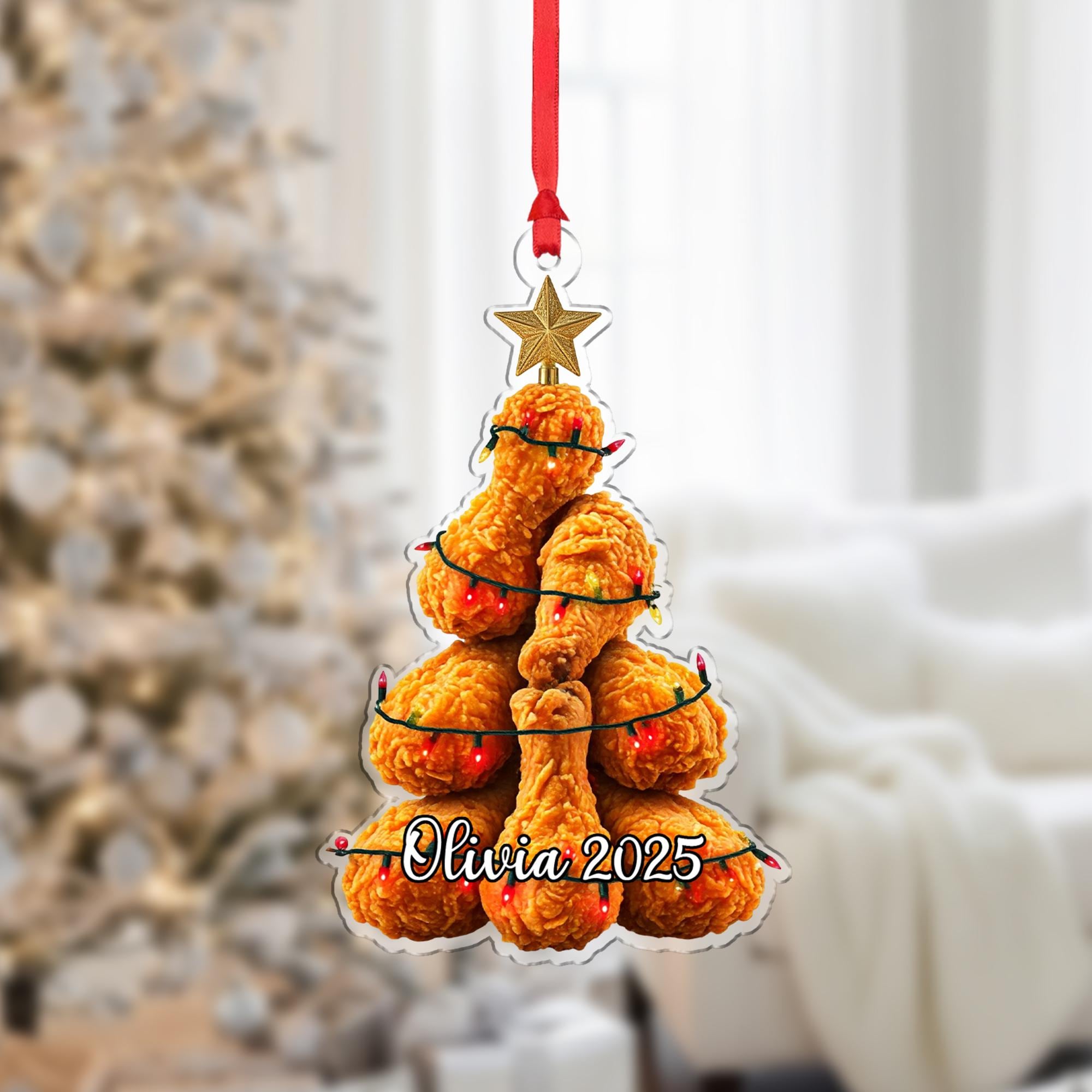 Fried Chicken Christmas Ornament – Funny Personalized Food Tree Decoration