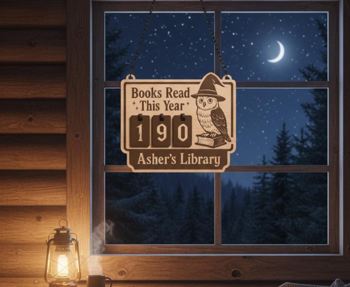 Custom Wooden Book Tracker Library Reading Sign