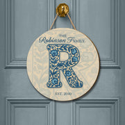 Personalized Family Wooden Sign – Custom Monogram Name Plaque