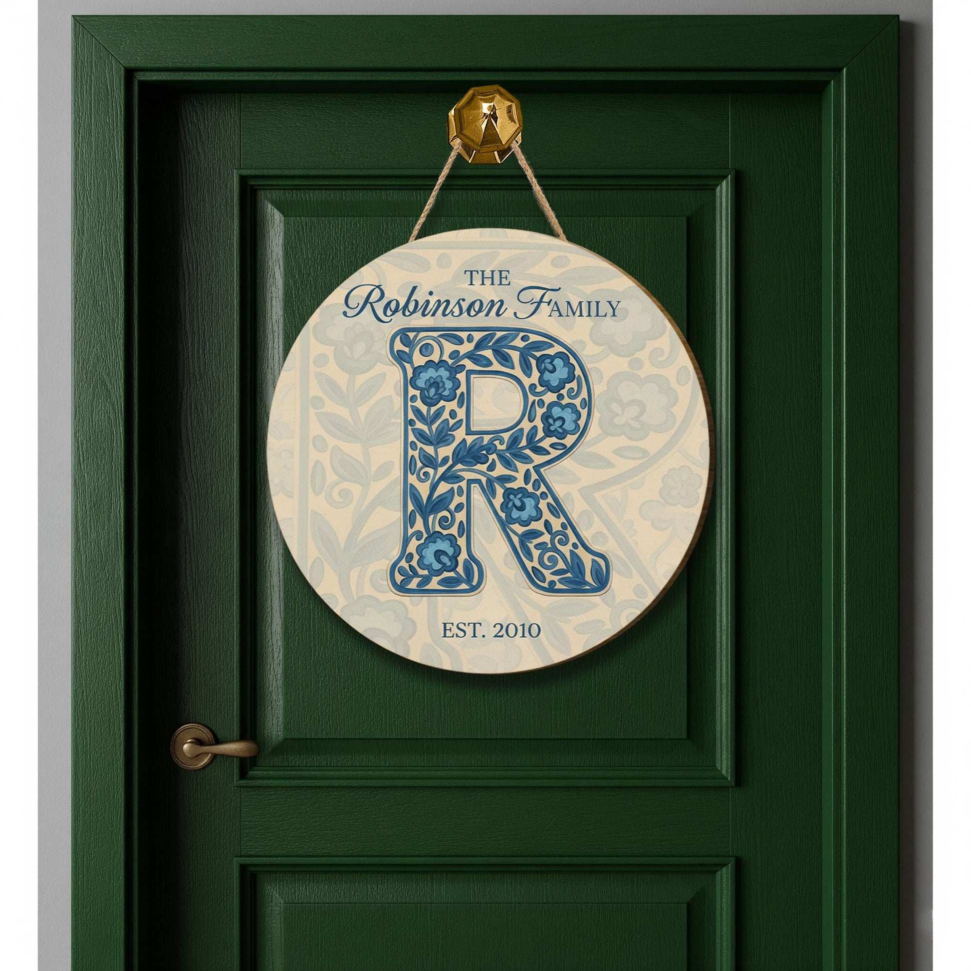 Personalized Family Wooden Sign – Custom Monogram Name Plaque