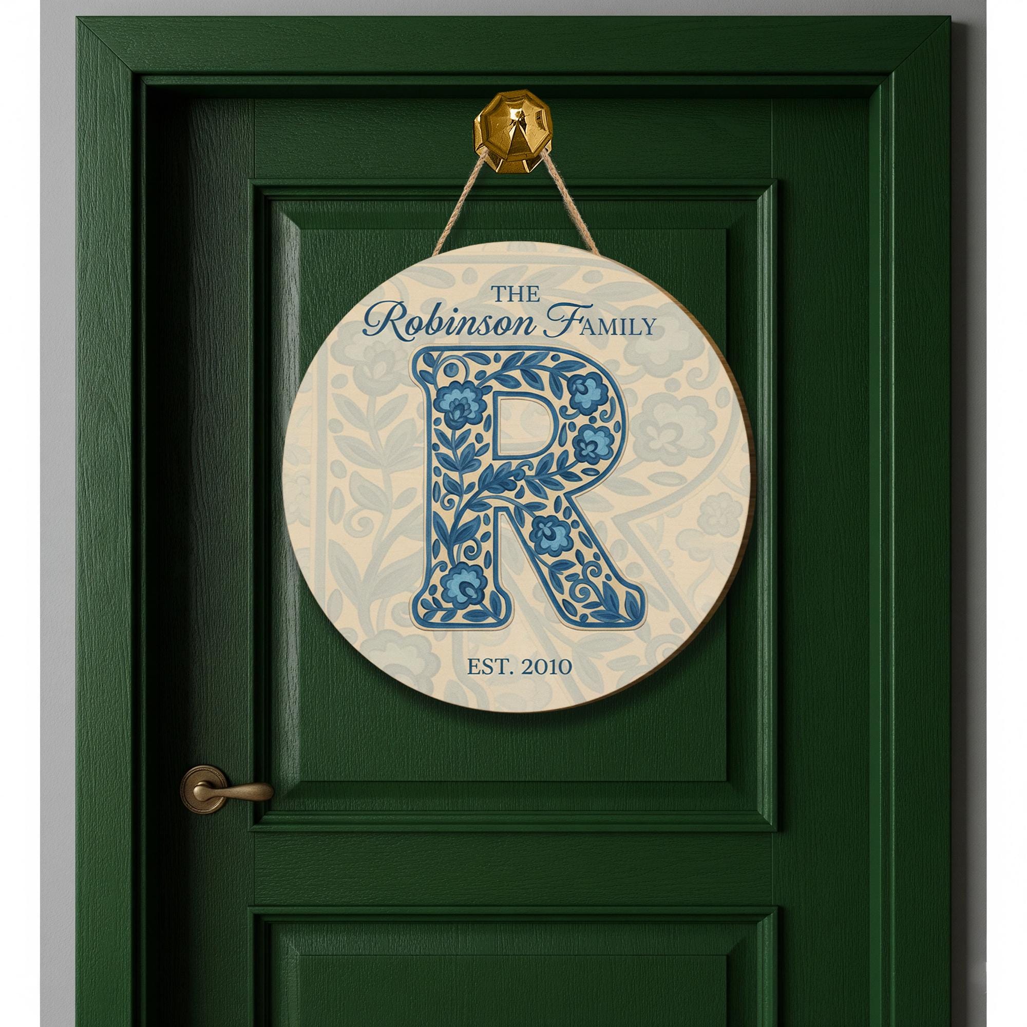 Personalized Family Wooden Sign – Custom Monogram Name Plaque