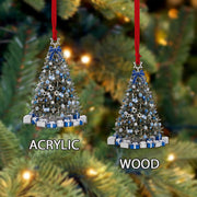 Star of David Hanukkah Ornament: Blue Silver Jewish Holiday Decor