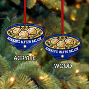 Custom Matzo Ball Soup Ornament – Personalized Jewish Holiday Tree Decoration – Funny Hanukkah Ceramic Keepsake