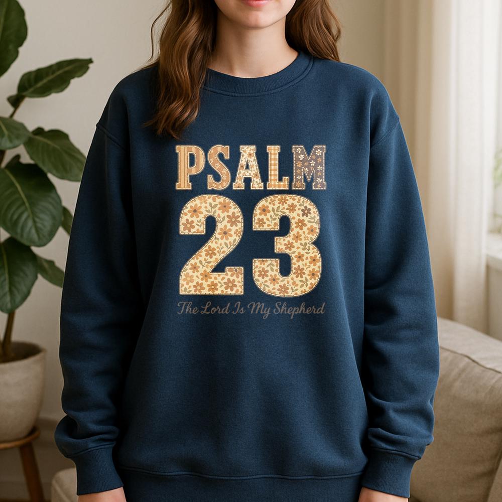 Psalm 23 Sweatshirt – Christian Bible Verse Pullover with Religious Faith Design