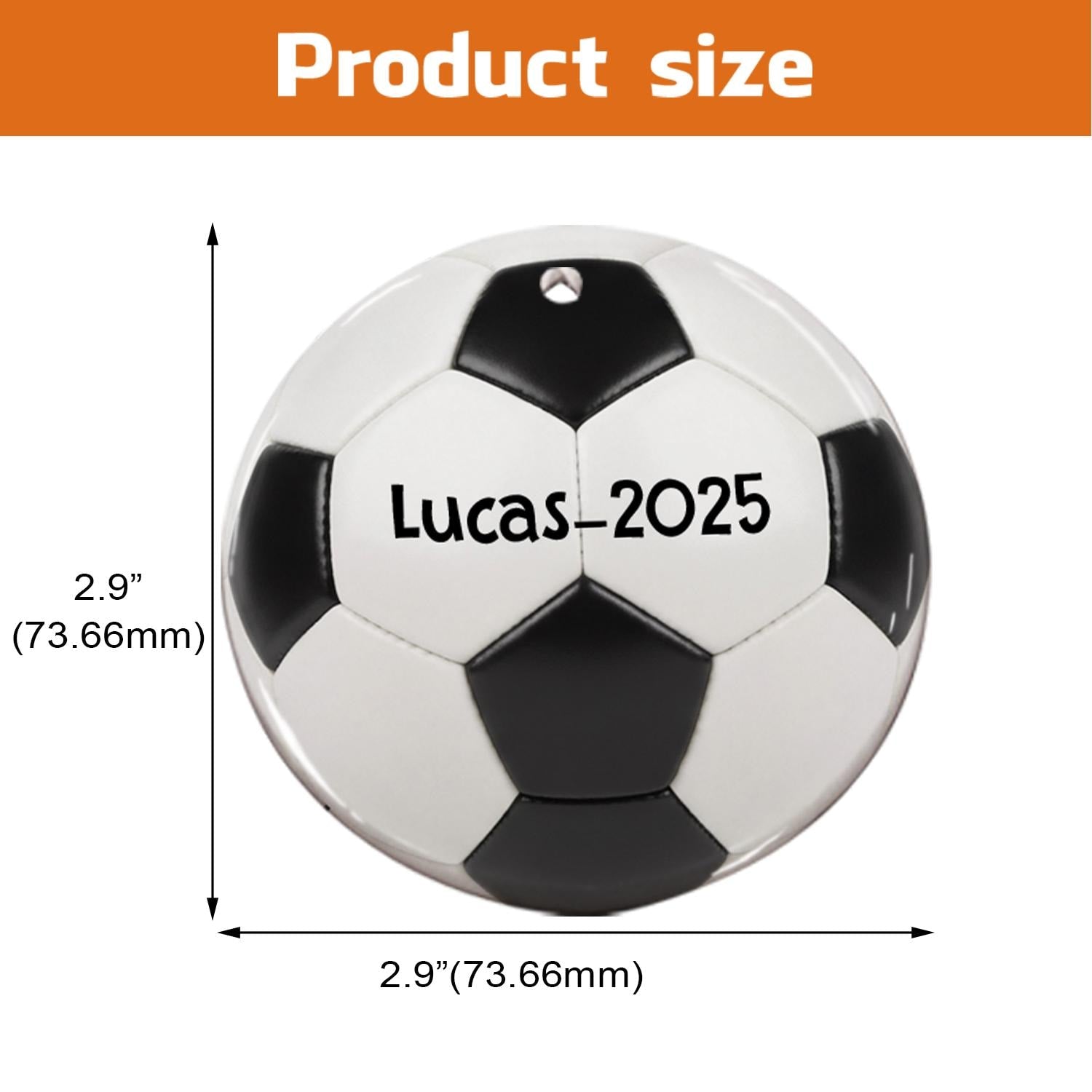 Personalized Soccer Ball Ornament – Custom Name and Year Ornament