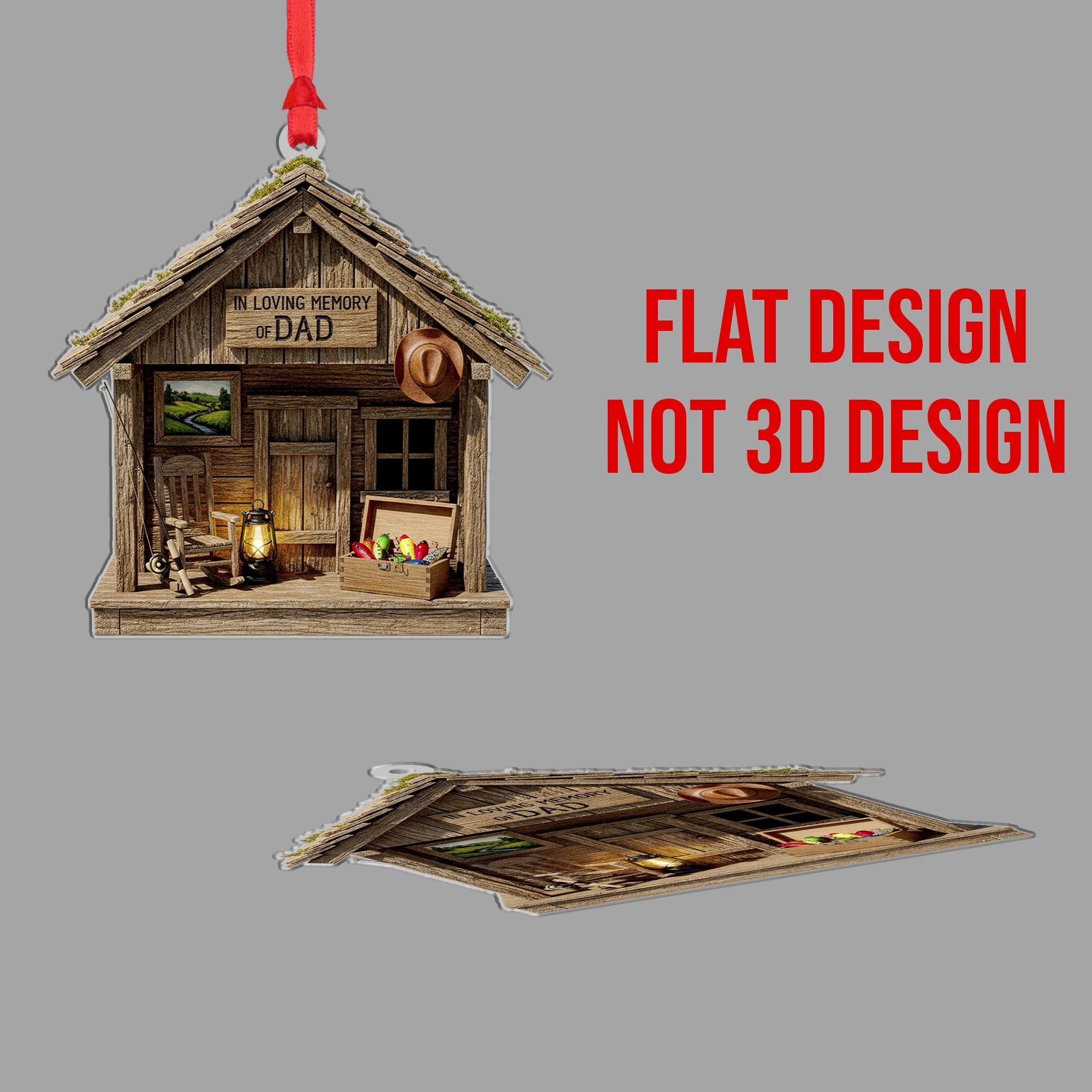 In Loving Memory of Dad Christmas Ornament: Memorial Cabin Keepsake