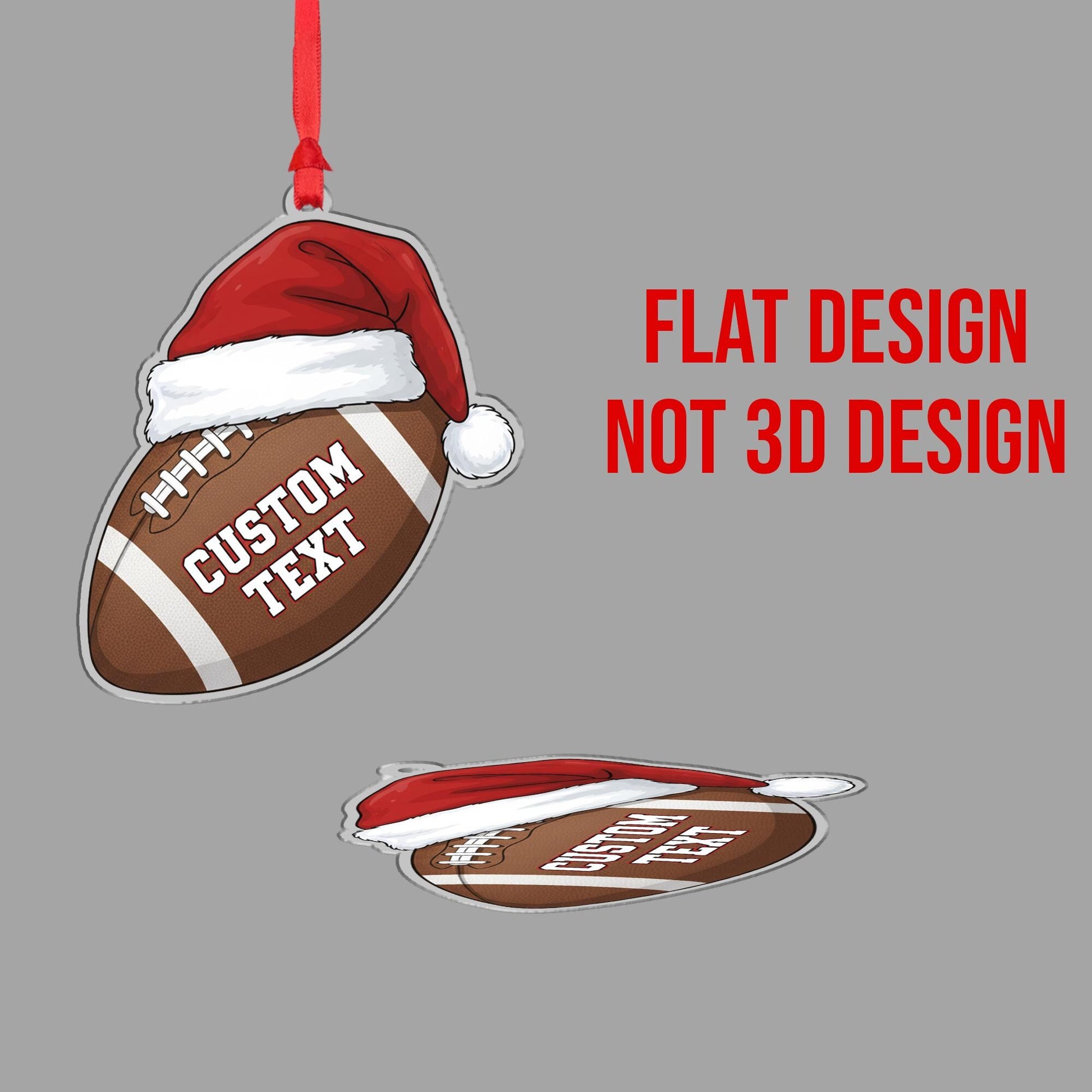 Personalized Ornament – Custom Football Design with Santa Hat