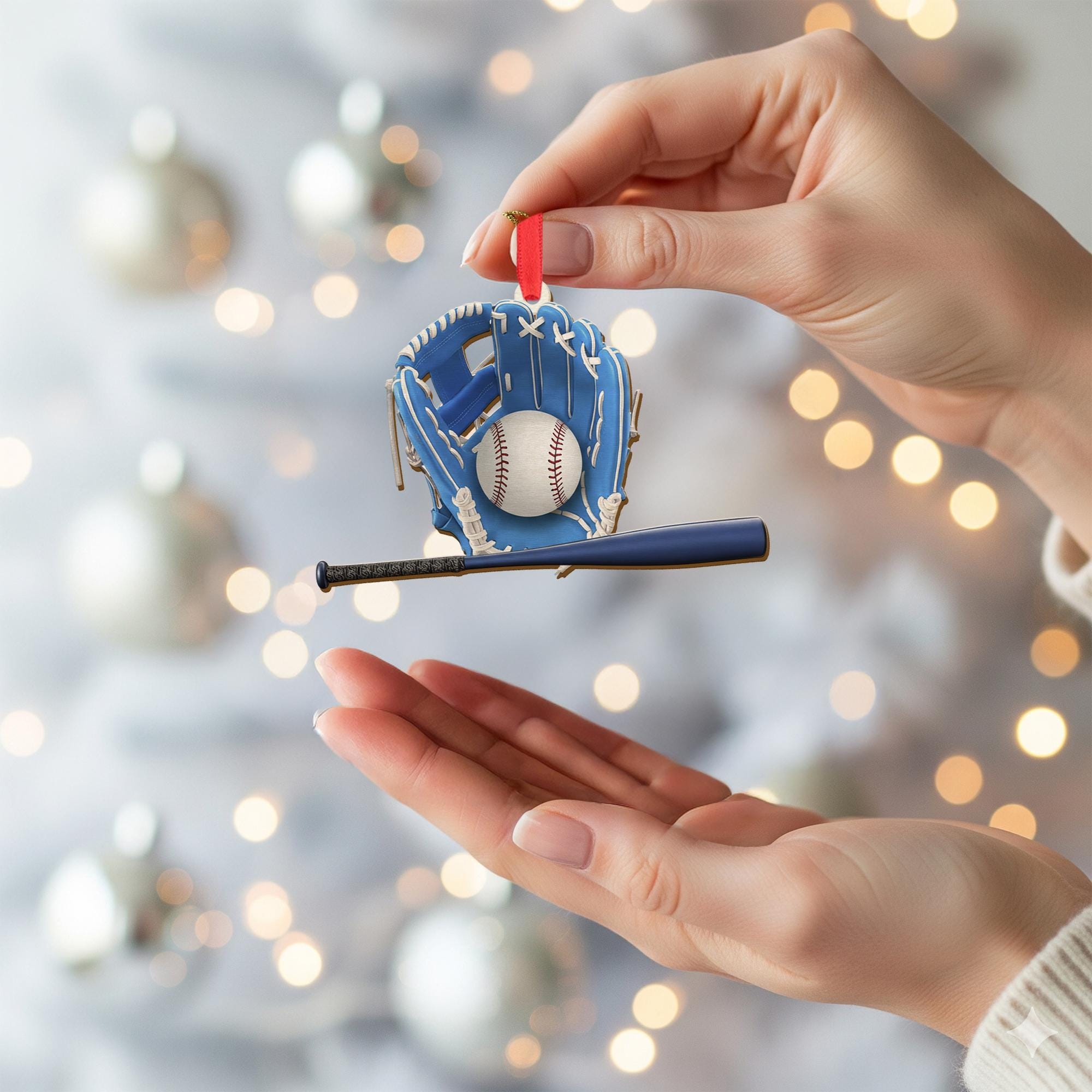 Baseball Ornament – Glove, Bat, and Ball Design for Sports Fans