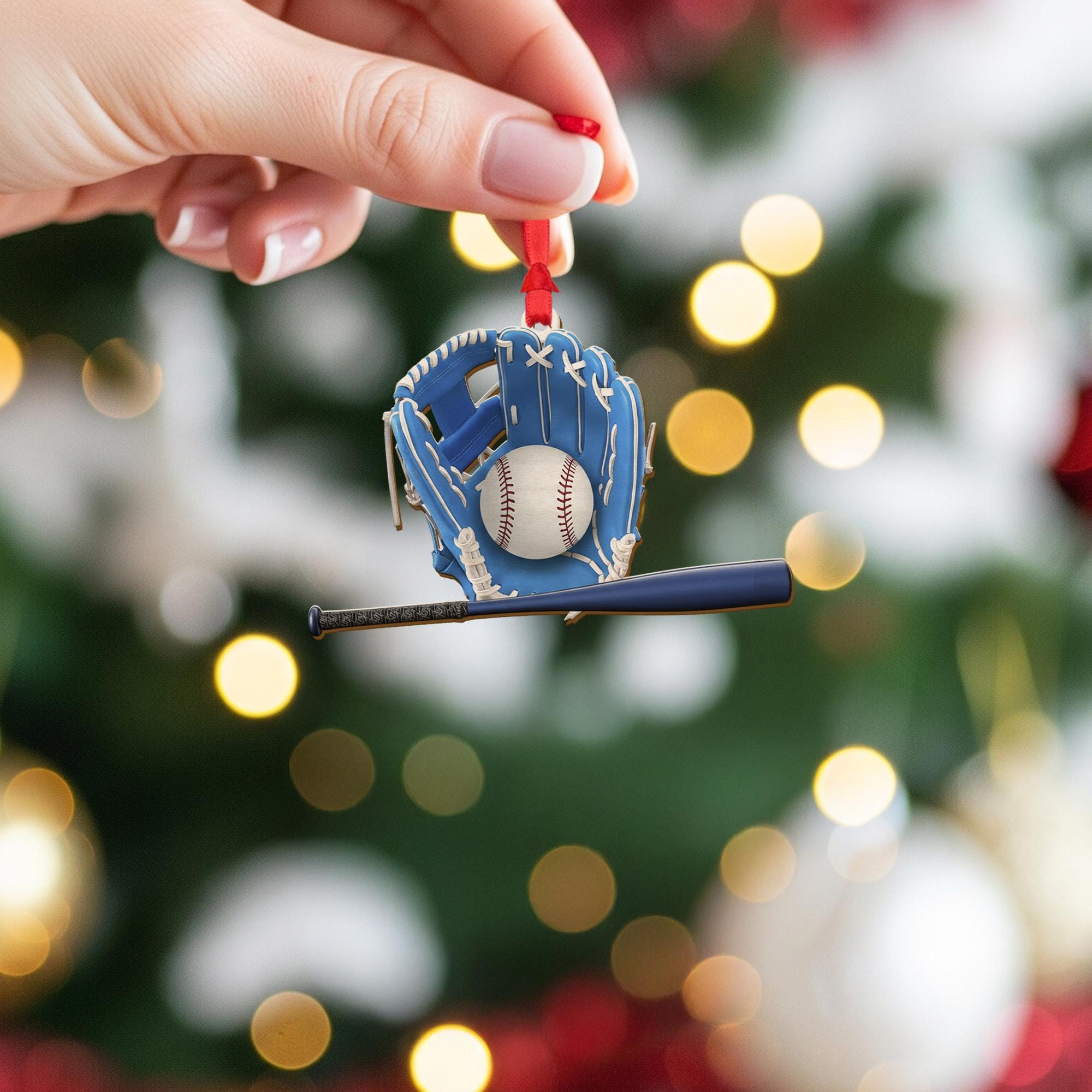 Baseball Ornament – Glove, Bat, and Ball Design for Sports Fans