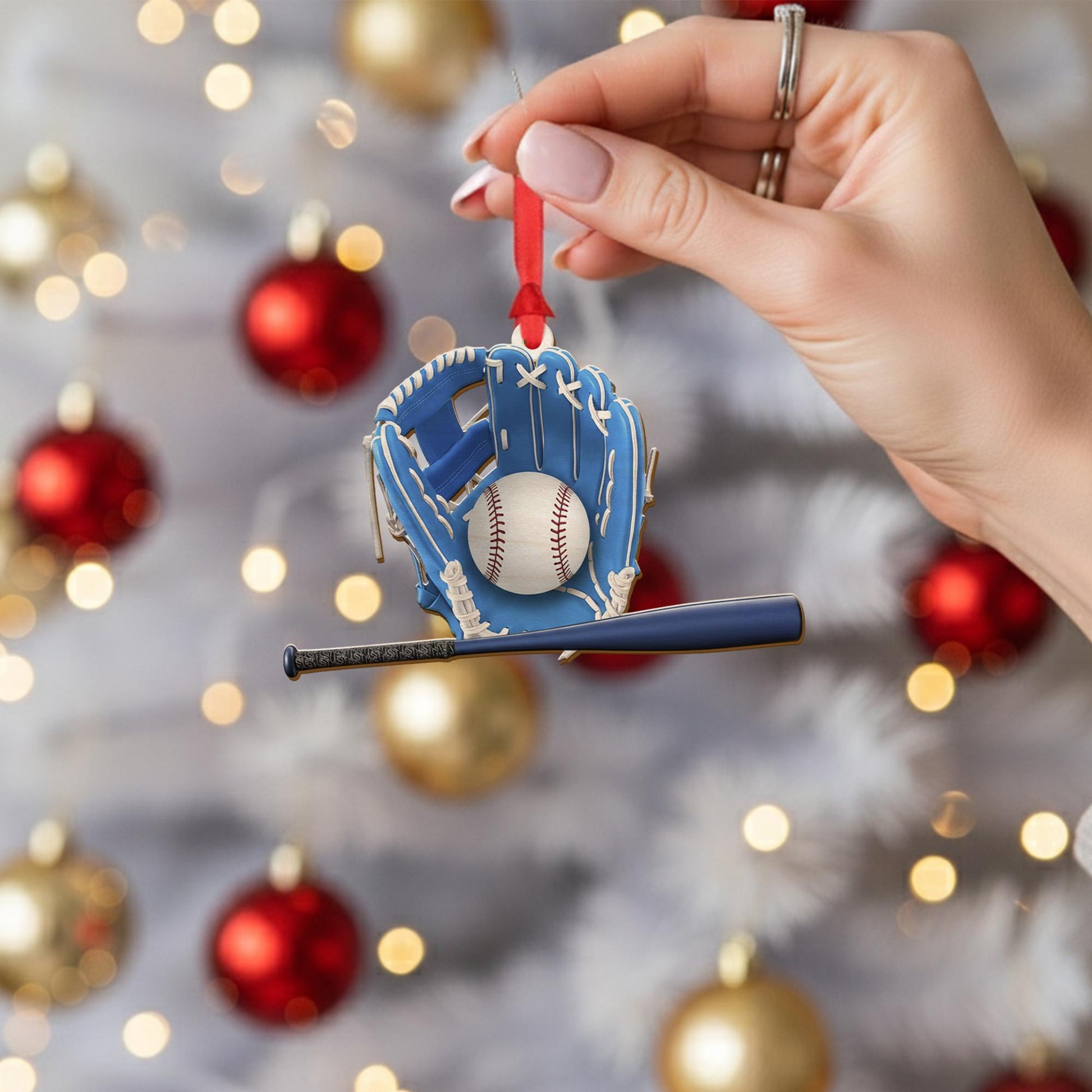 Baseball Ornament – Glove, Bat, and Ball Design for Sports Fans