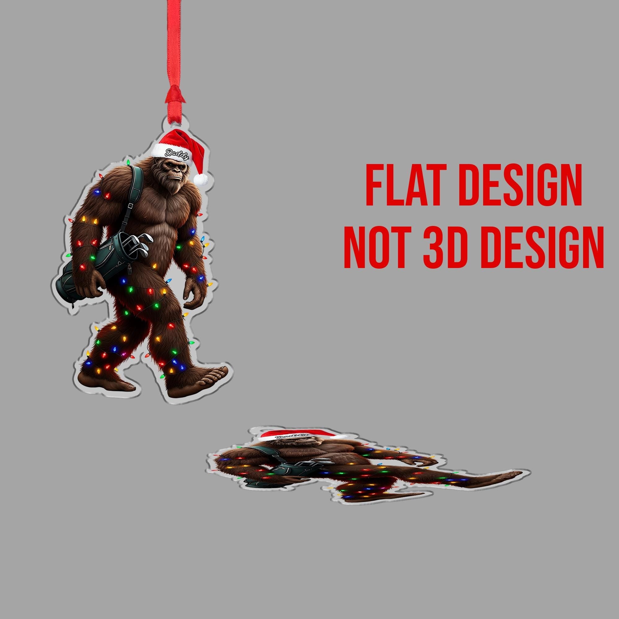 Personalized Bigfoot Santa Ornament – Custom Christmas Decor