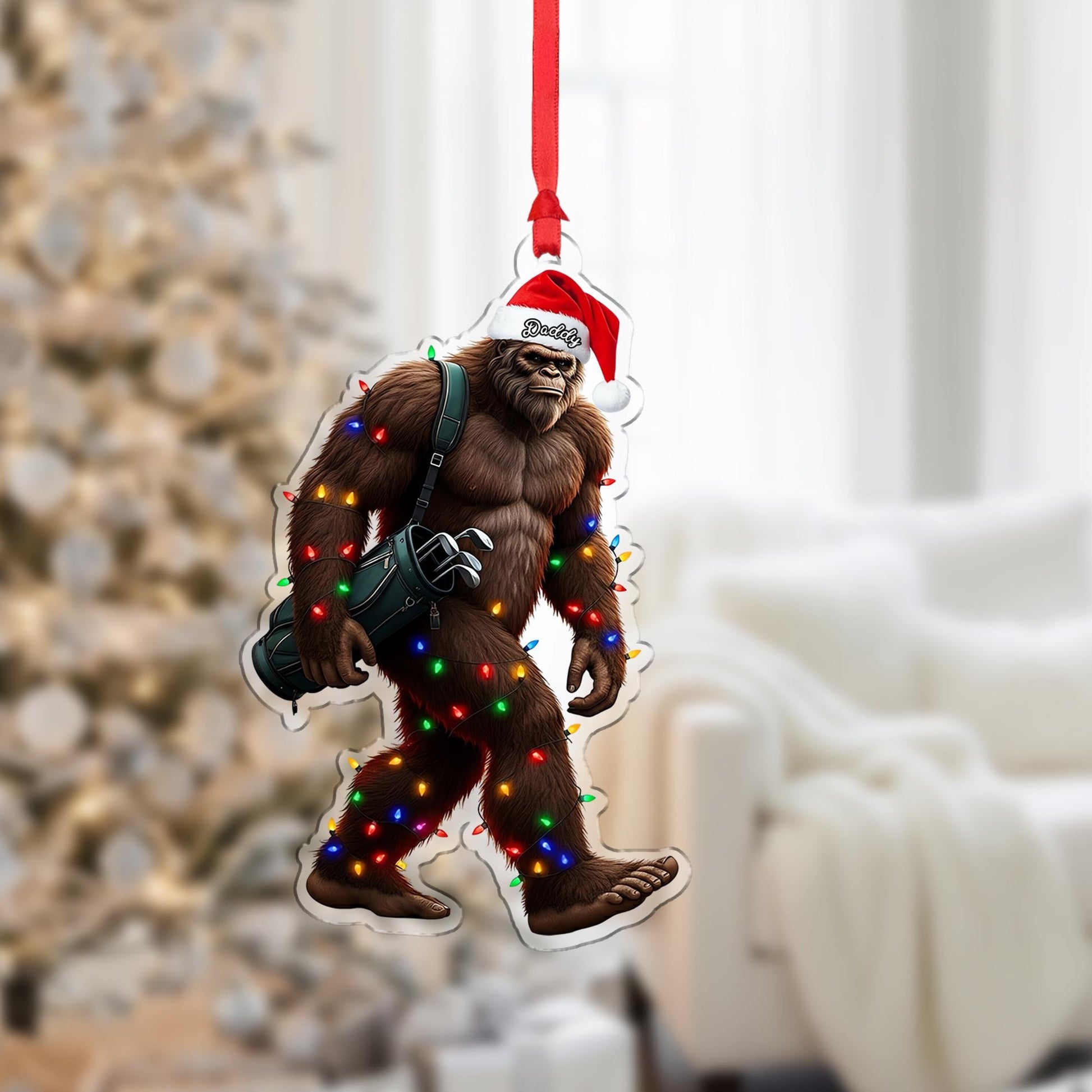 Personalized Bigfoot Santa Ornament – Custom Christmas Decor