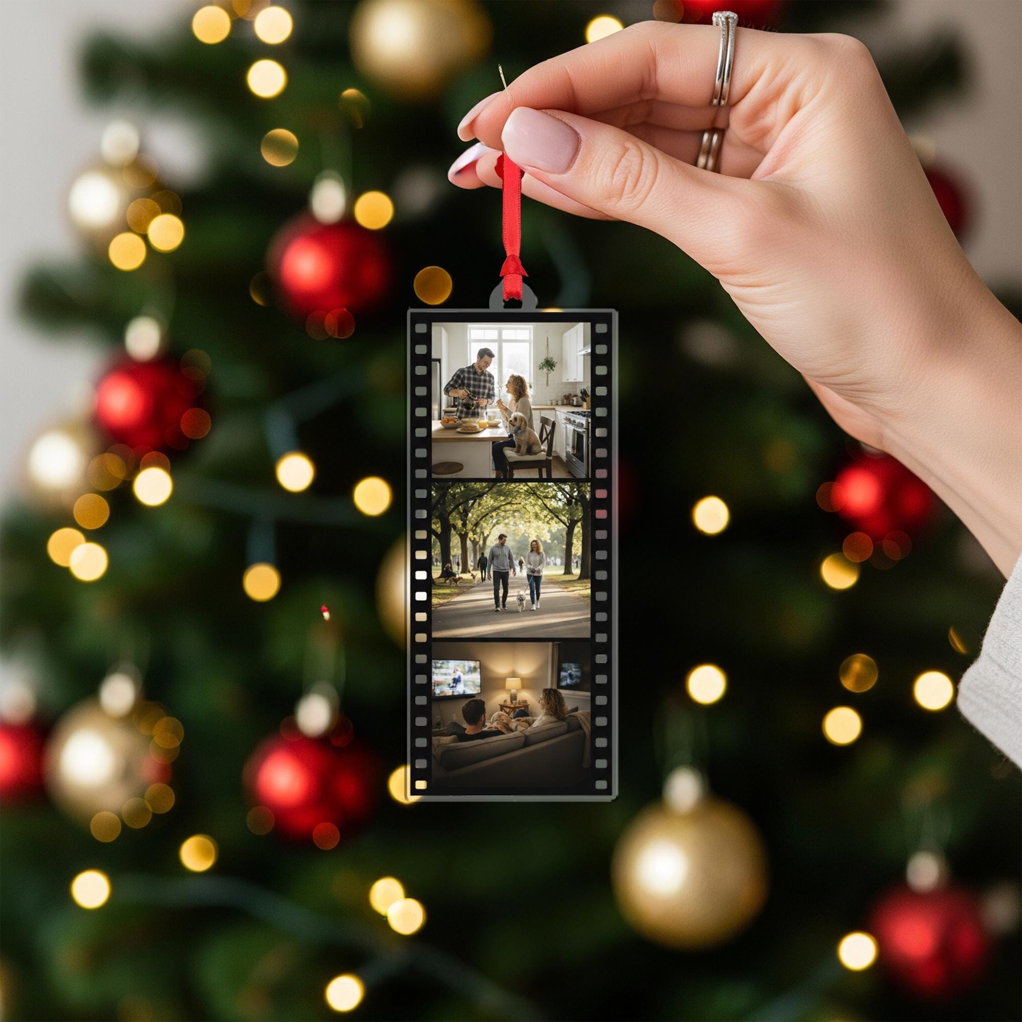 Photo Ornament – Personalized Film Strip Design with Custom Pictures