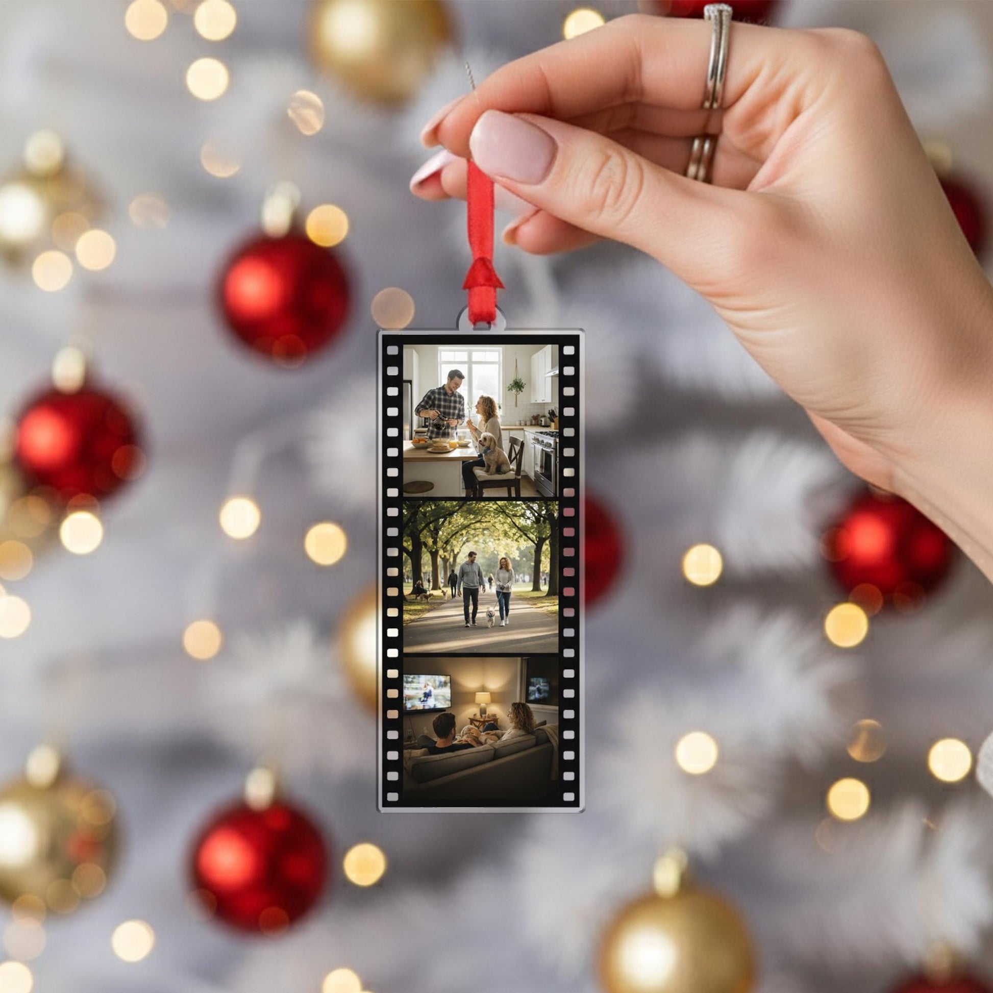 Photo Ornament – Personalized Film Strip Design with Custom Pictures