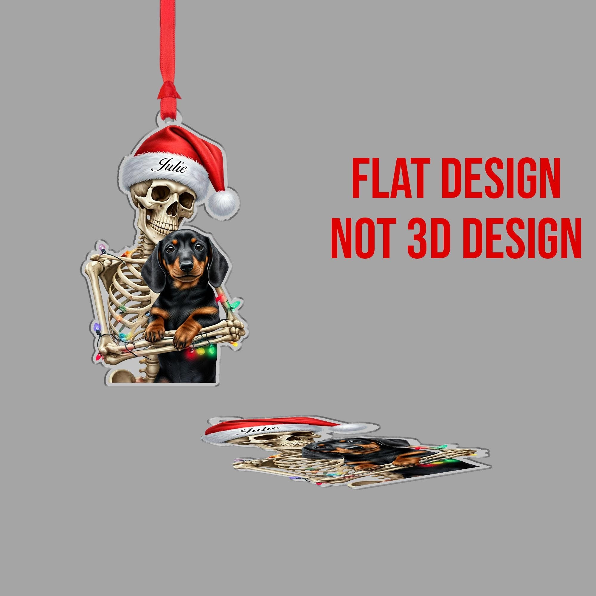 Custom Dog Breed Skeleton Ornament – Personalized Christmas Decor