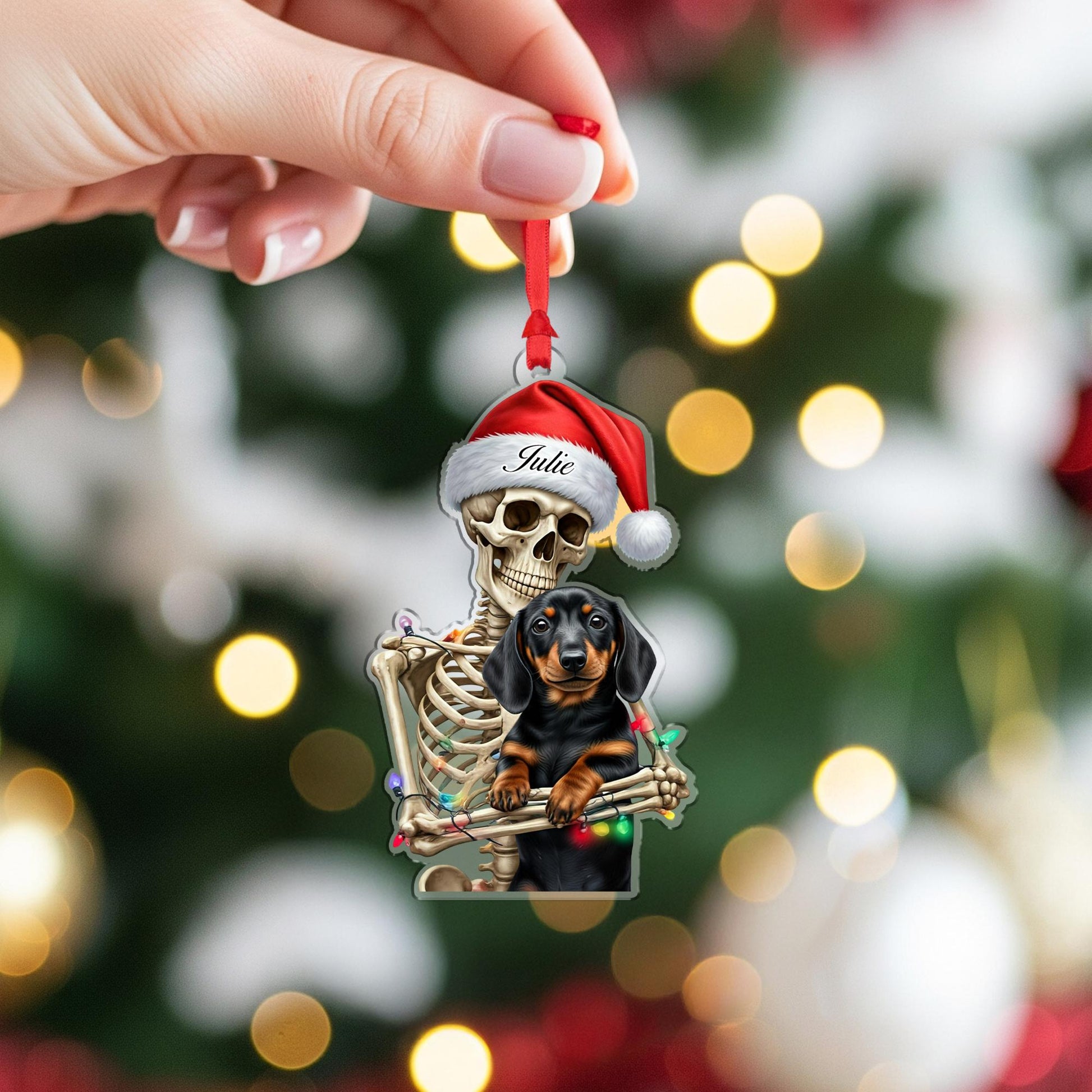 Custom Dog Breed Skeleton Ornament – Personalized Christmas Decor