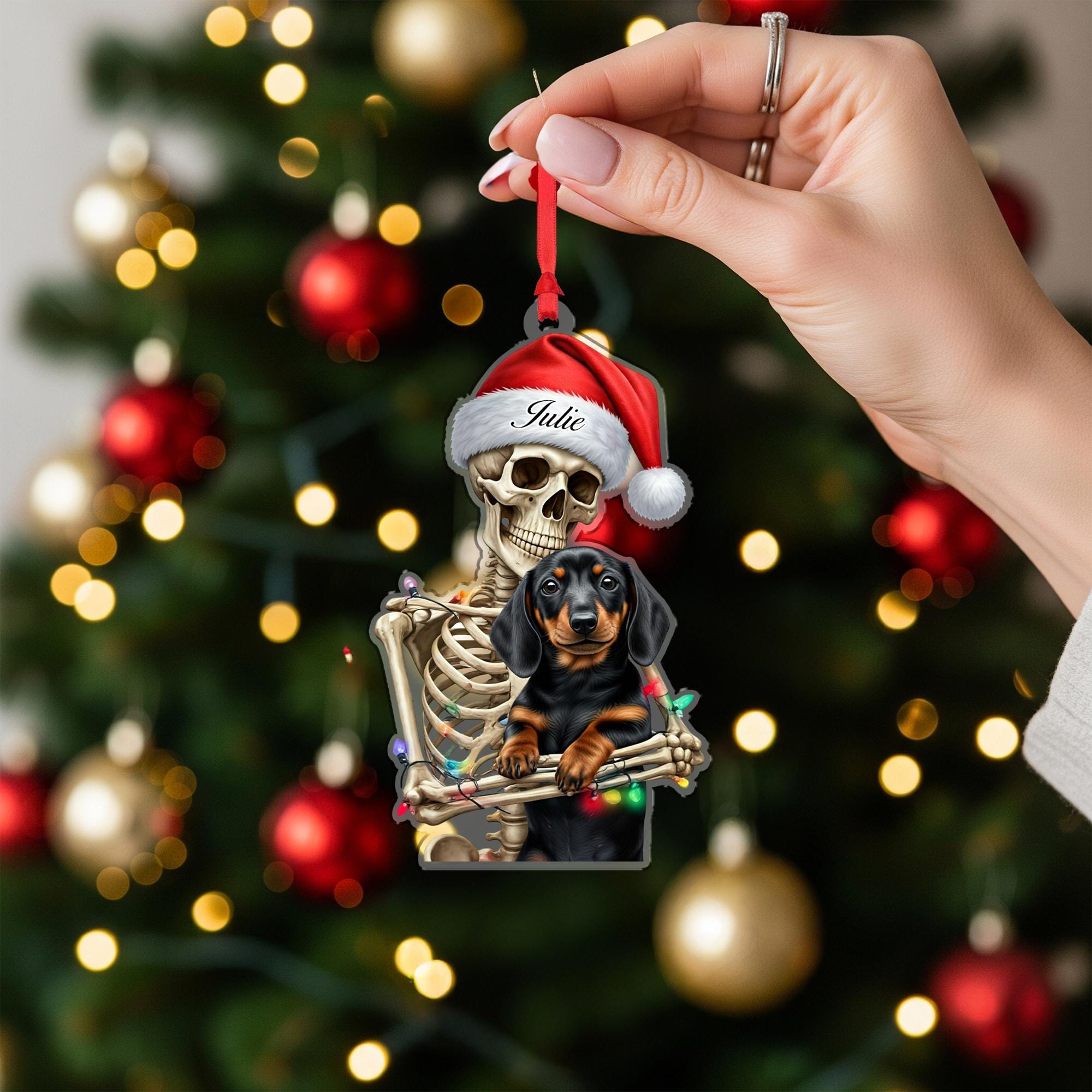 Custom Dog Breed Skeleton Ornament – Personalized Christmas Decor