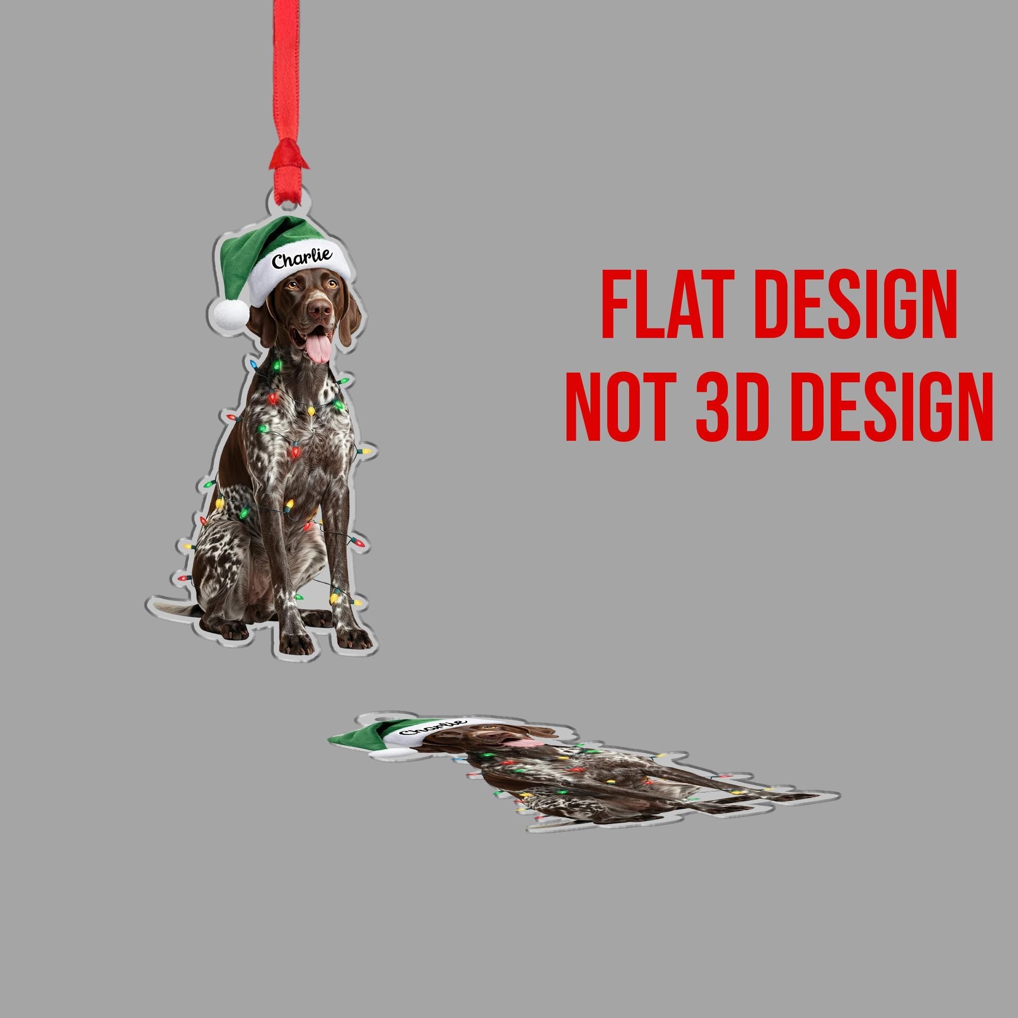 Personalized Dog Ornament – Custom Name Christmas Tree Decoration
