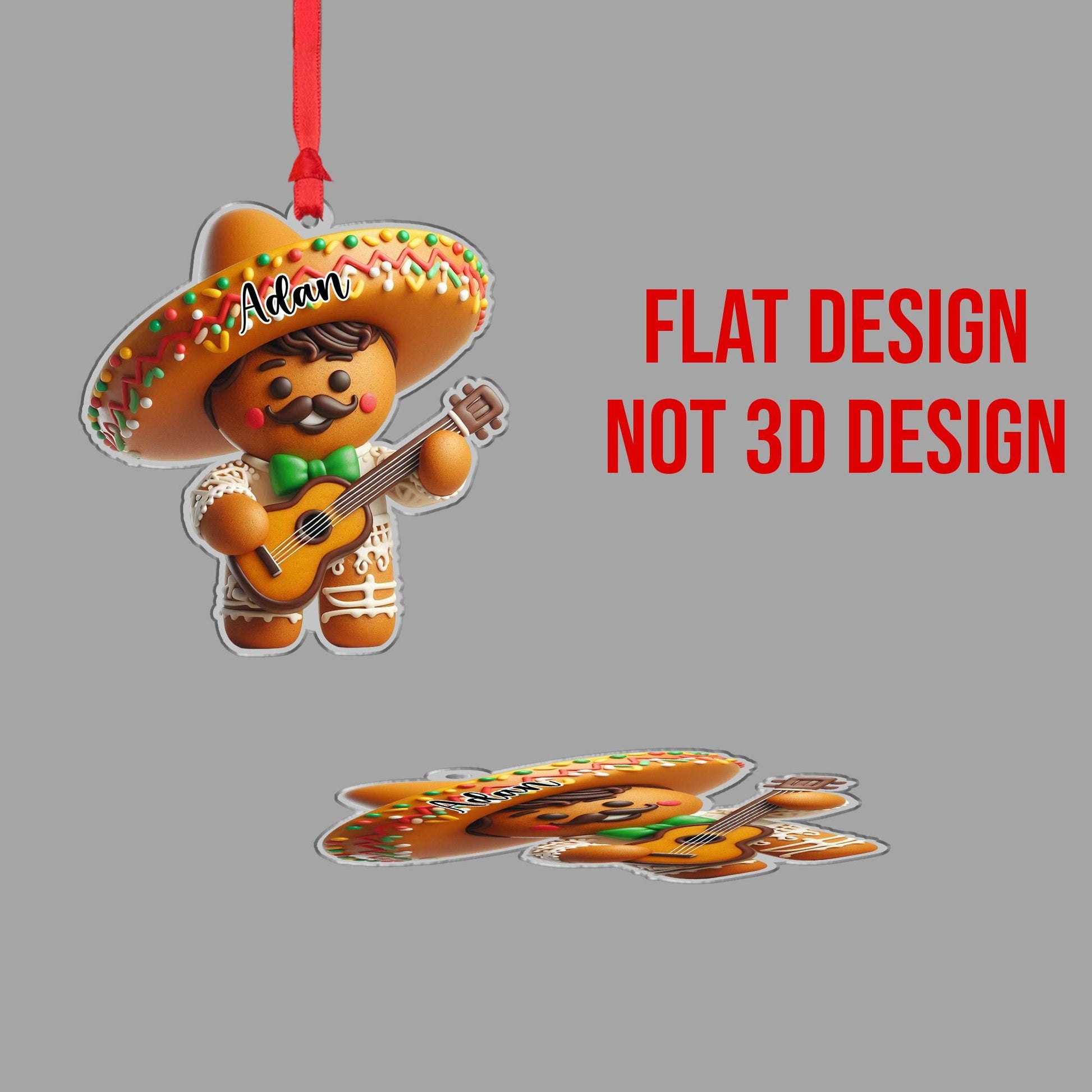 Custom Gingerbread Ornament – Mariachi Christmas Tree Decoration