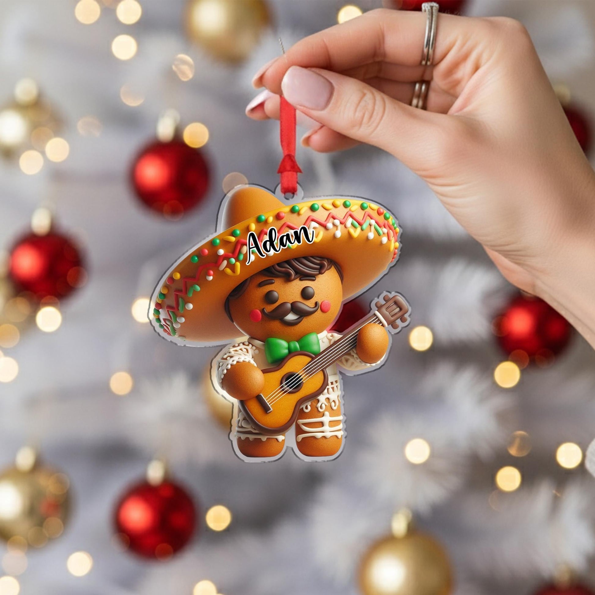 Custom Gingerbread Ornament – Mariachi Christmas Tree Decoration