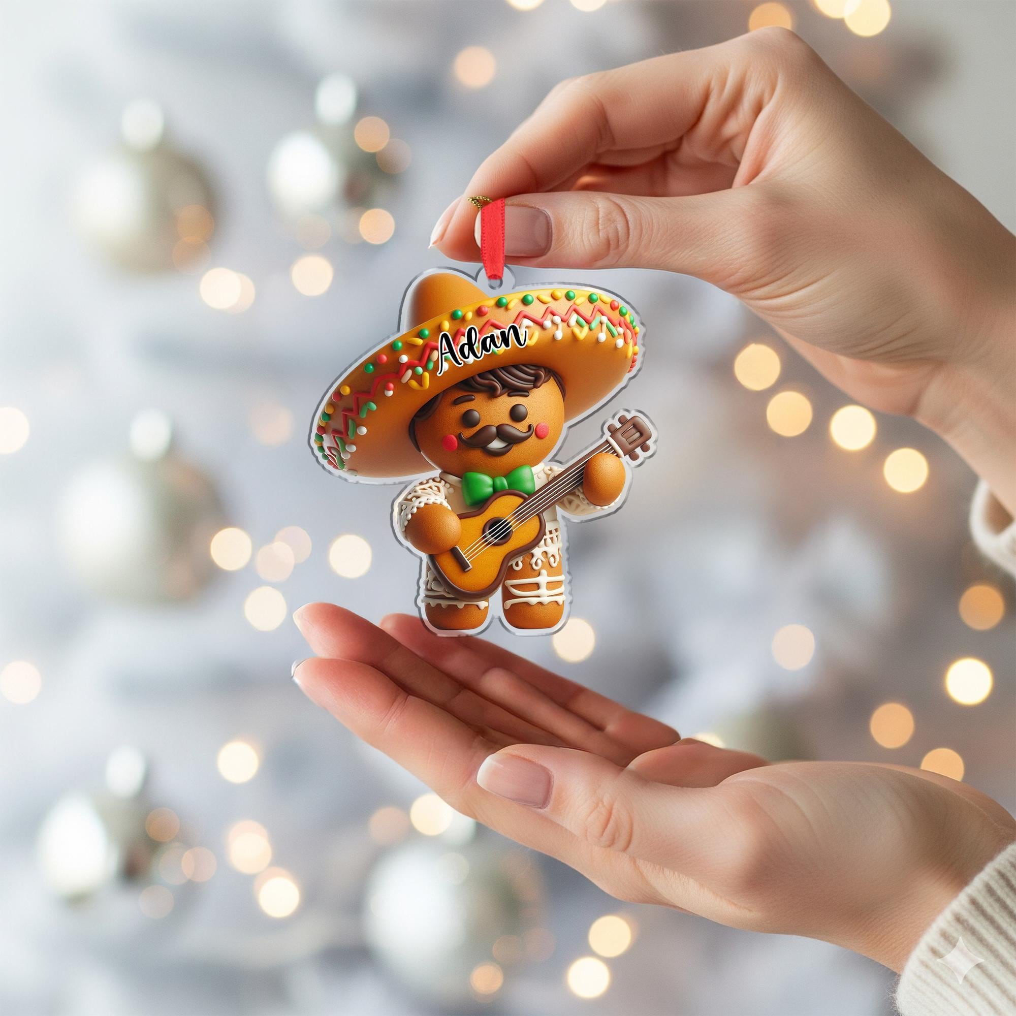 Custom Gingerbread Ornament – Mariachi Christmas Tree Decoration
