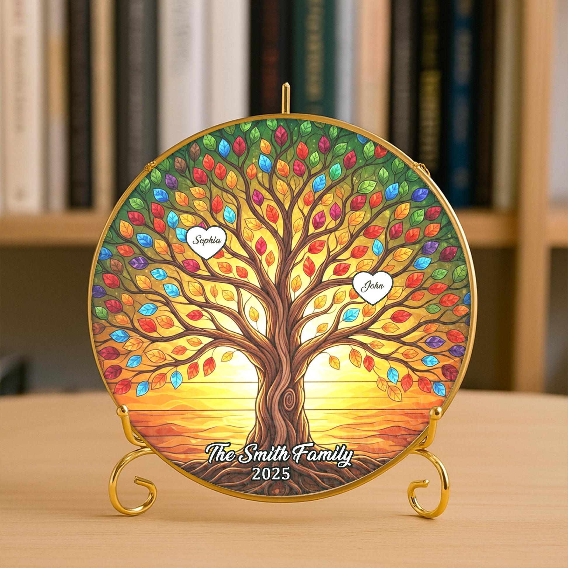Personalized Family Tree Suncatcher – Custom Name Sun Catcher Gift