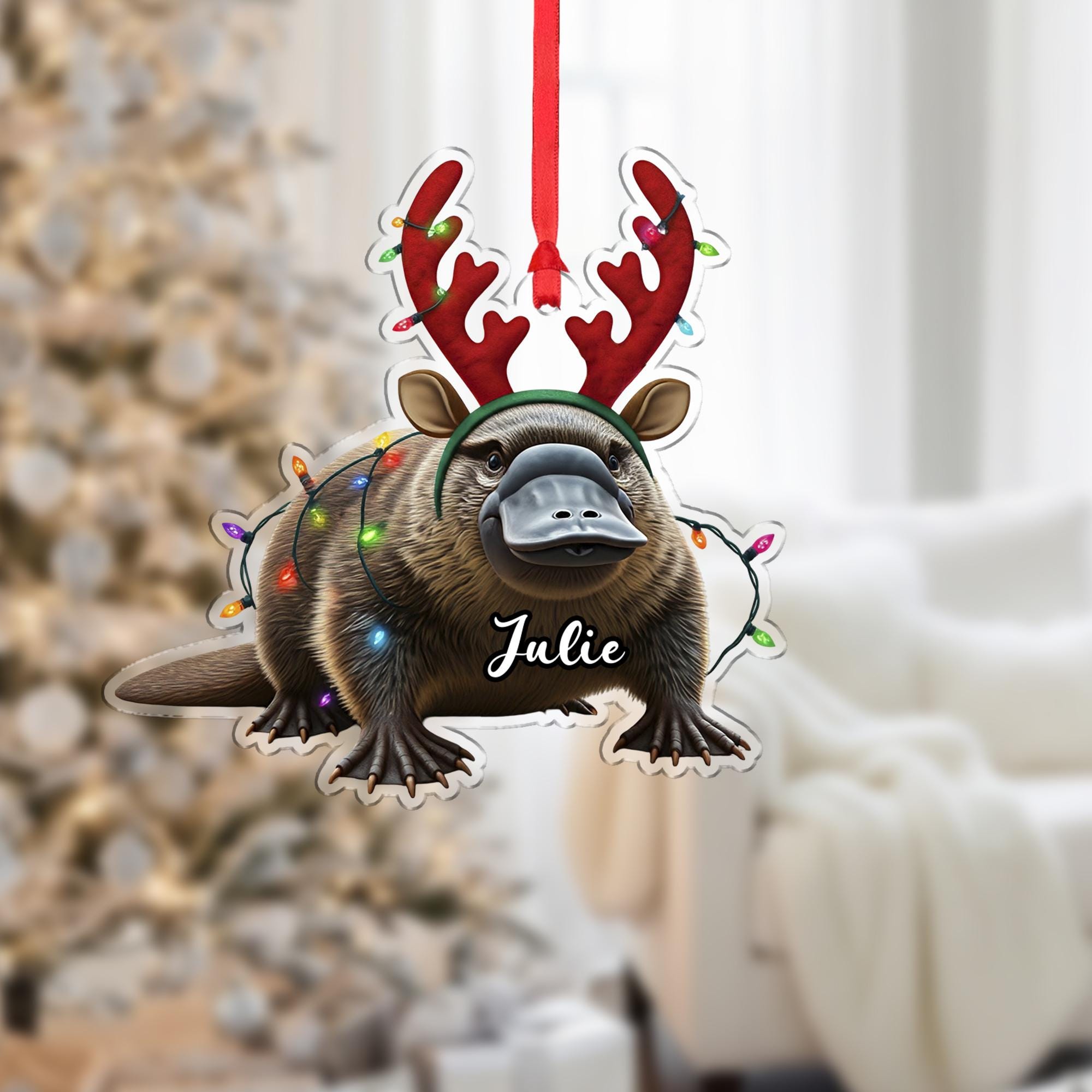 Platypus Christmas Ornament – Personalized Holiday Animal Gift