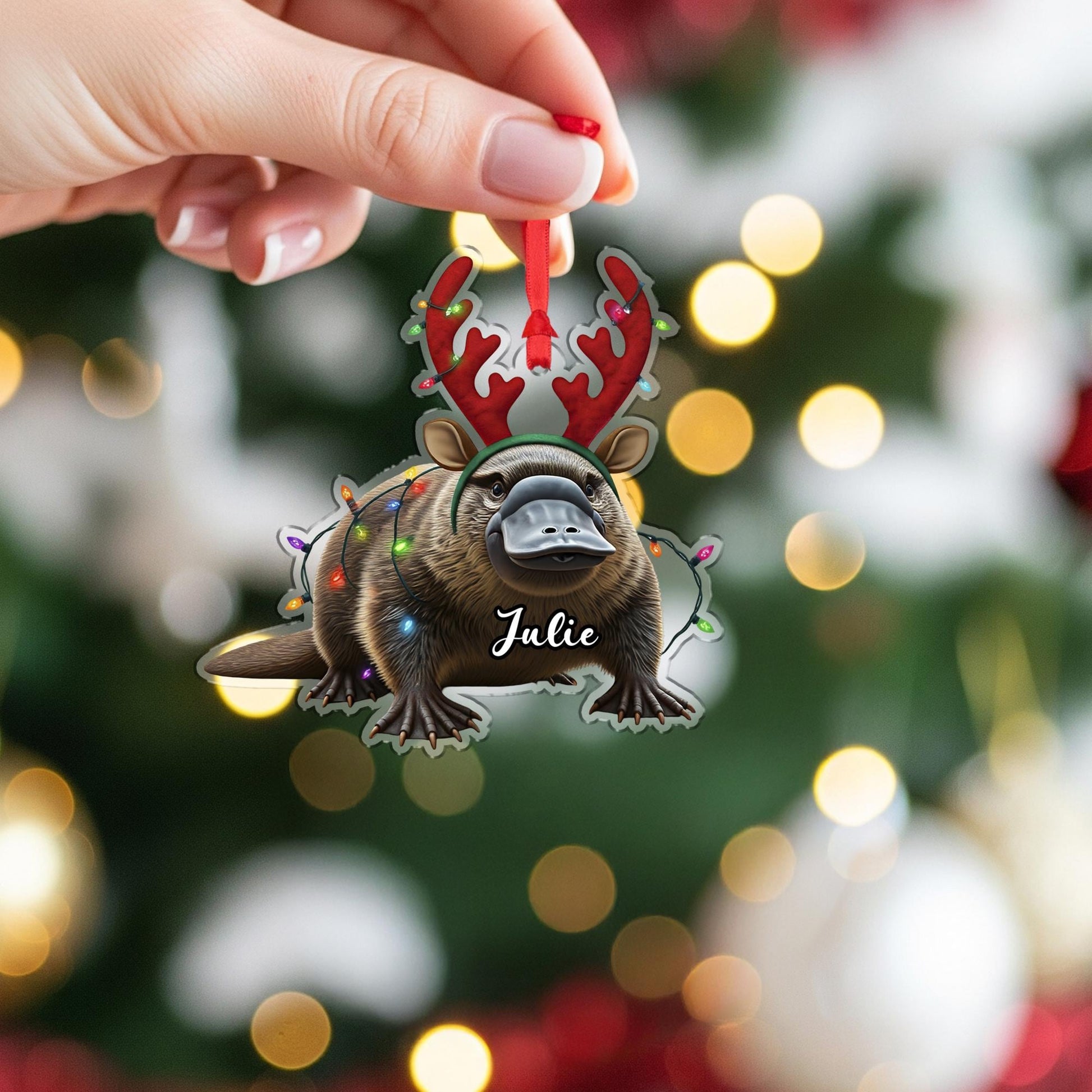 Platypus Christmas Ornament – Personalized Holiday Animal Gift