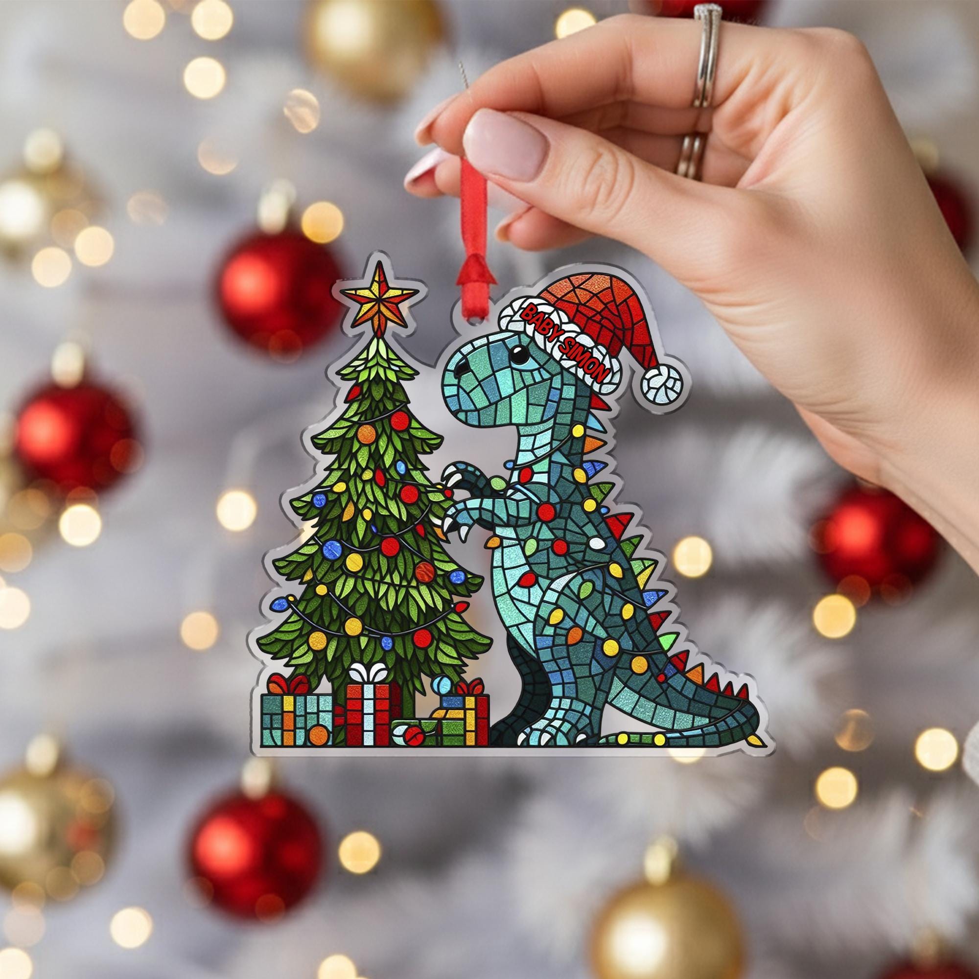 Dinosaur Christmas Ornament – Personalized Holiday Gift